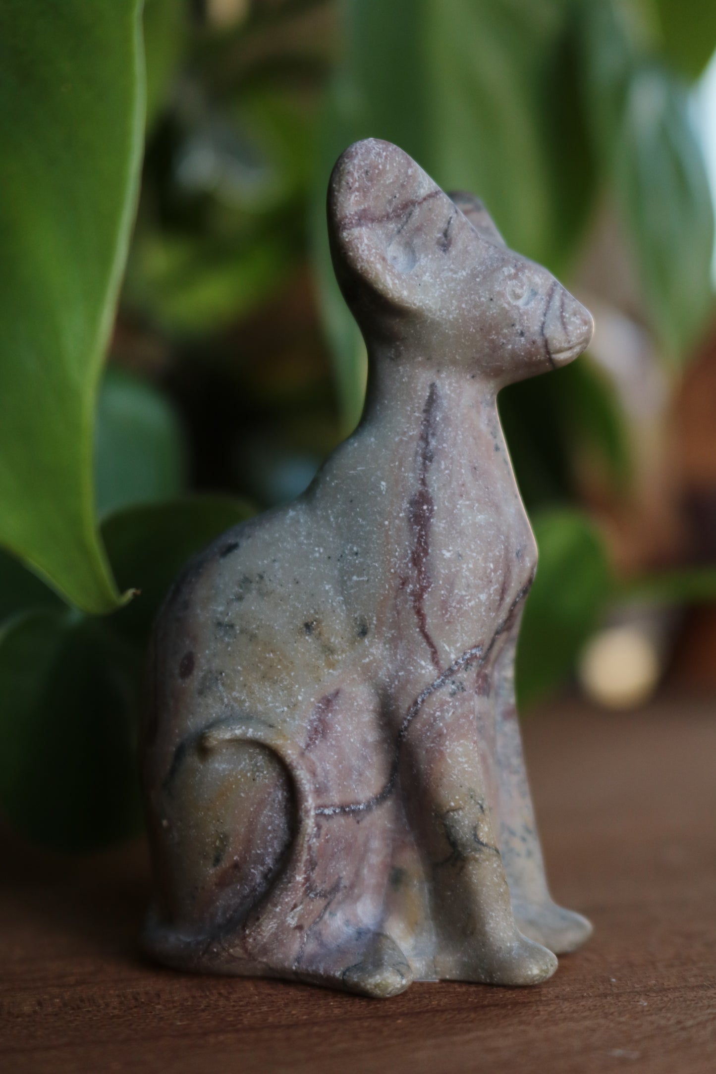 Picture Jasper Sphynx Cat Carving