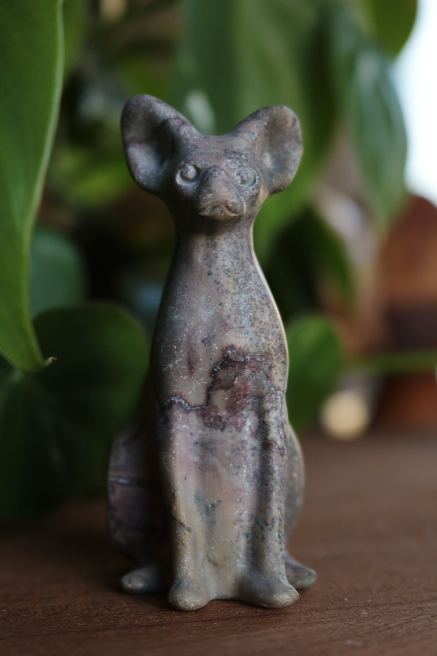 Picture Jasper Sphynx Cat Carving