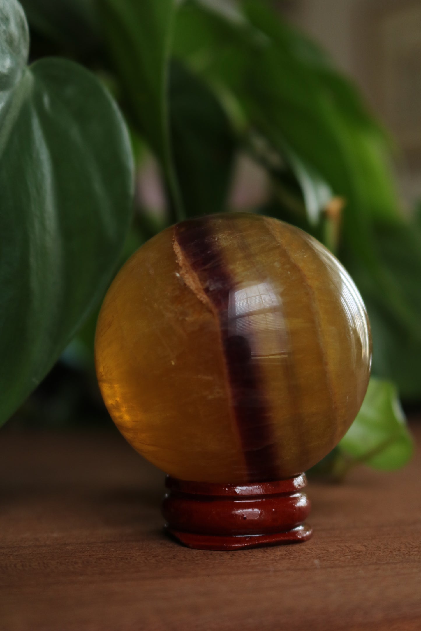 Yellow and Purple Fluorite Sphere