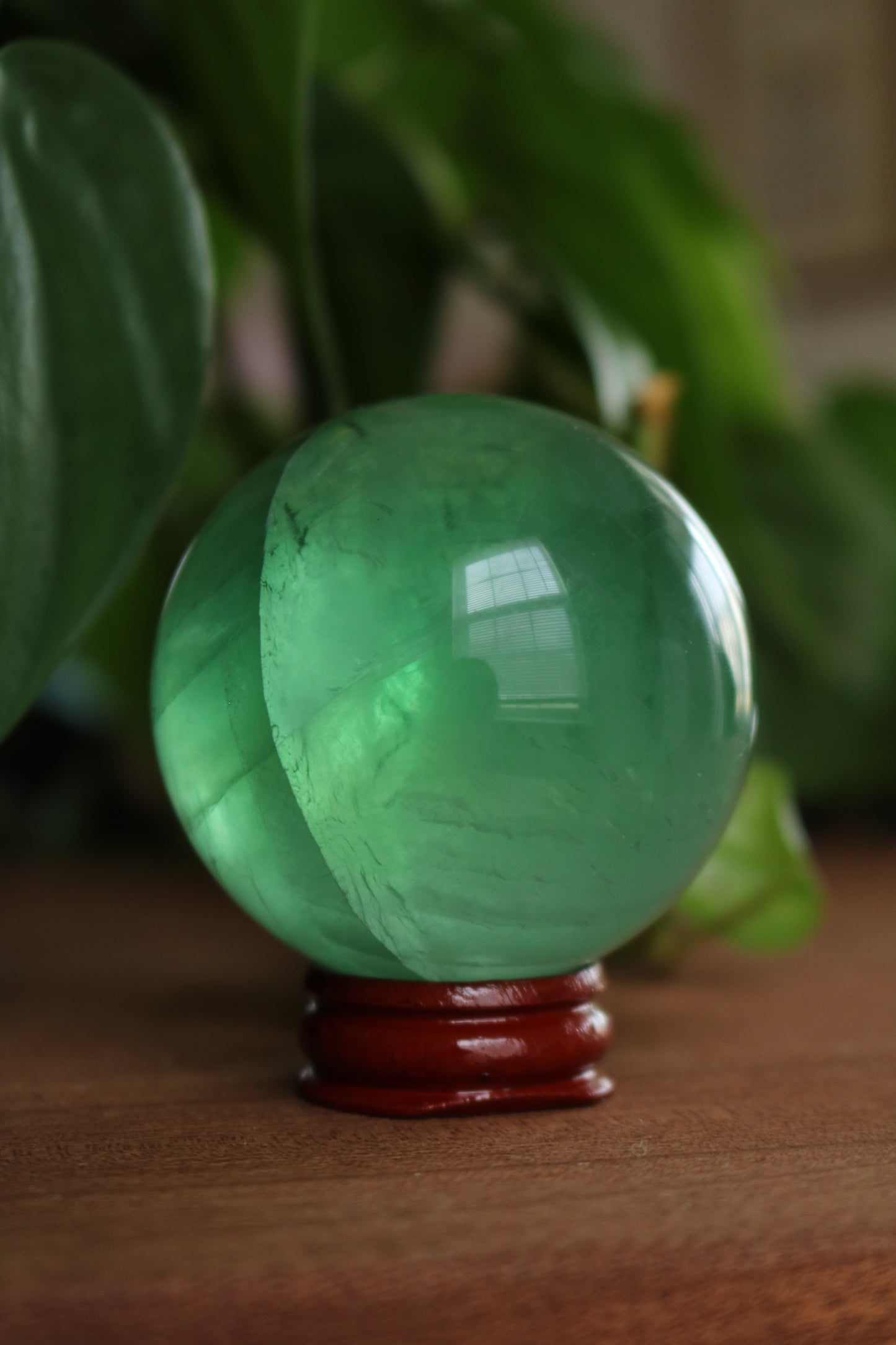 Green Fluorite Crystal Sphere