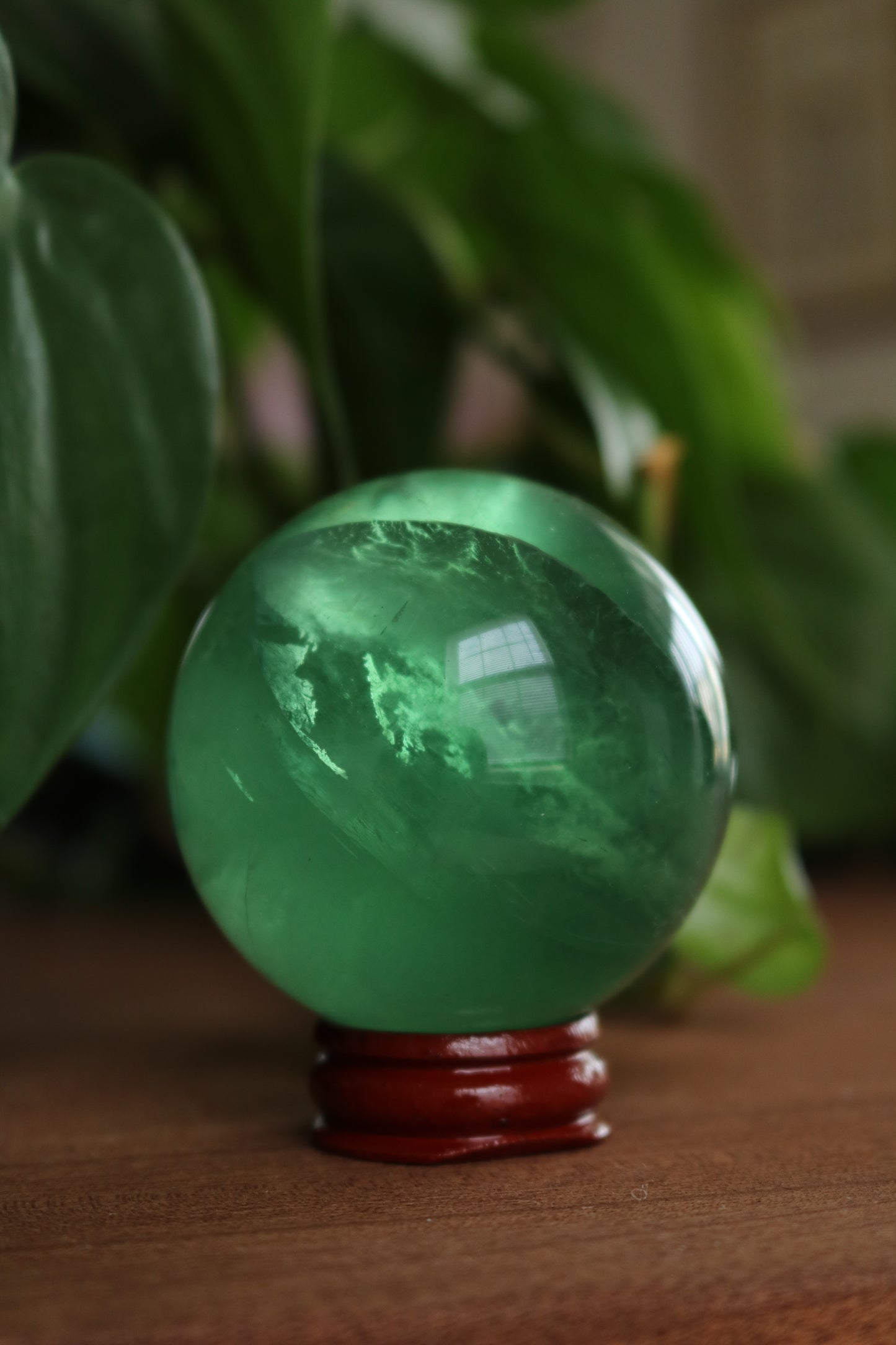 Green Fluorite Crystal Sphere