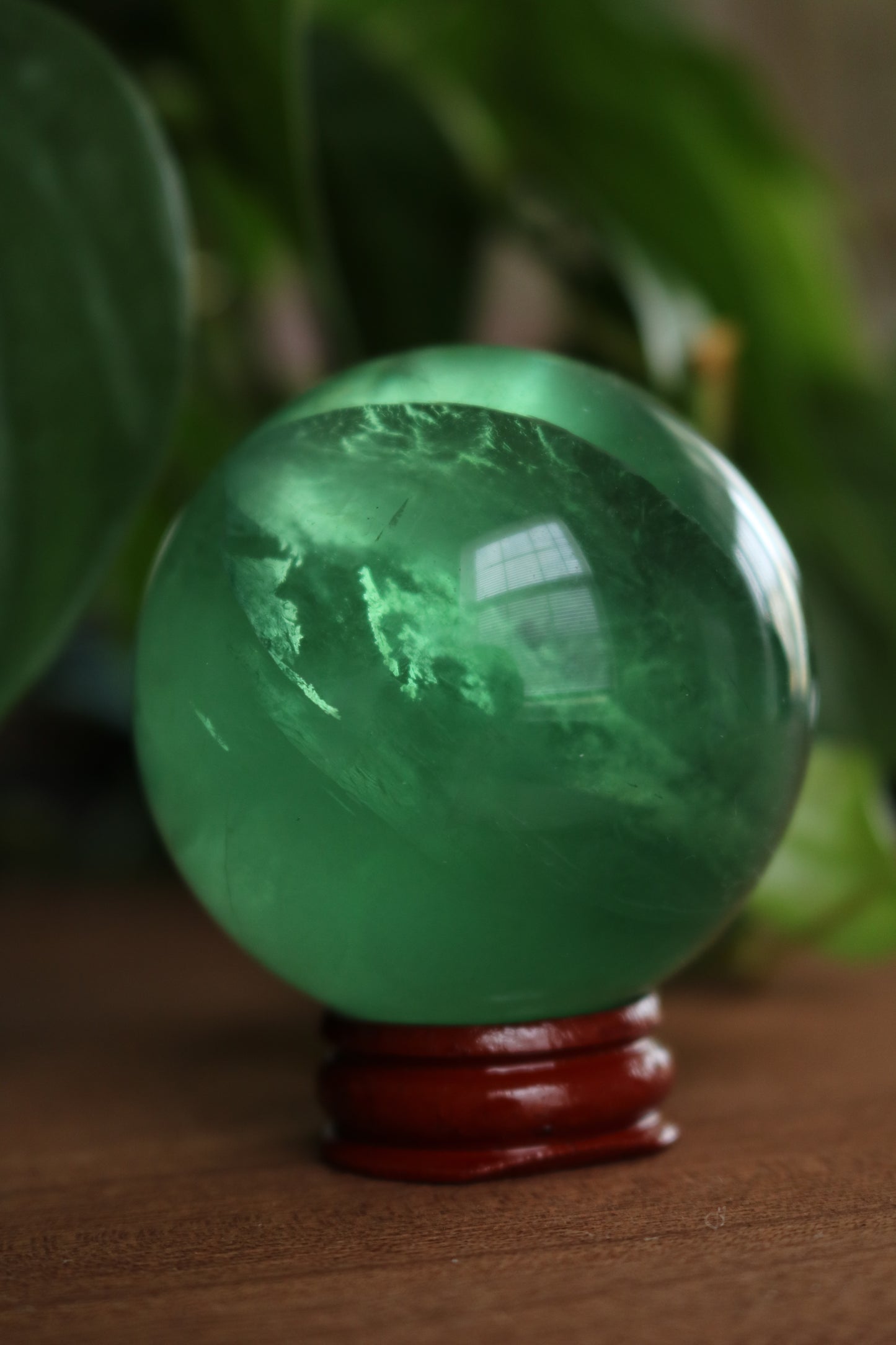 Green Fluorite Crystal Sphere