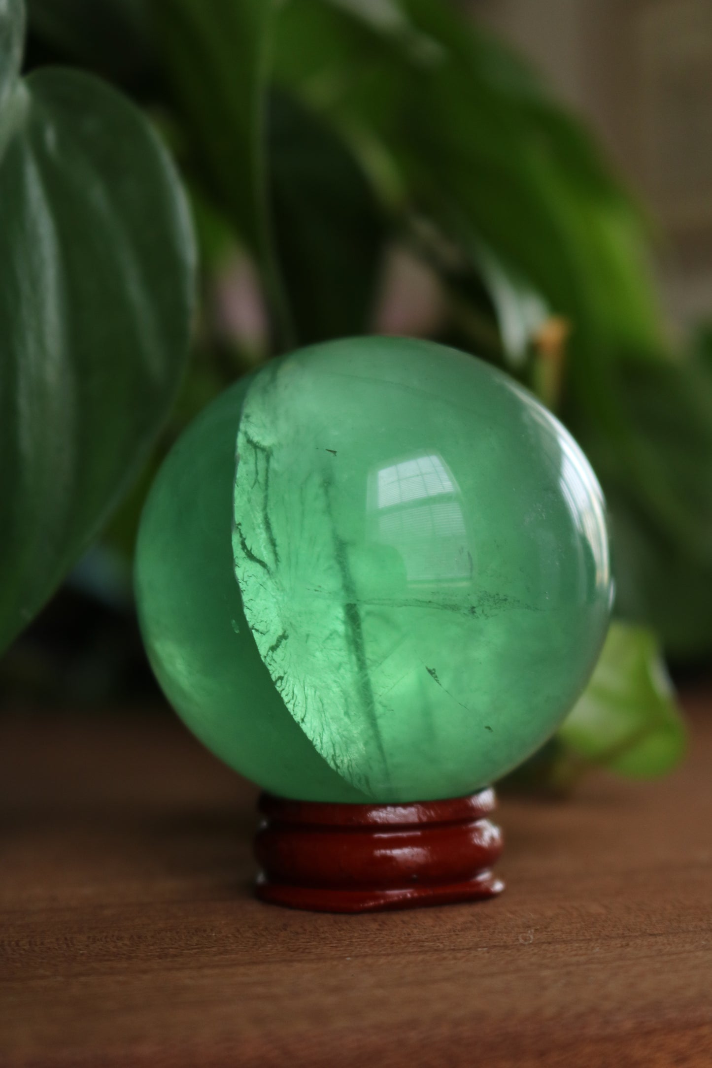 Green Fluorite Crystal Sphere