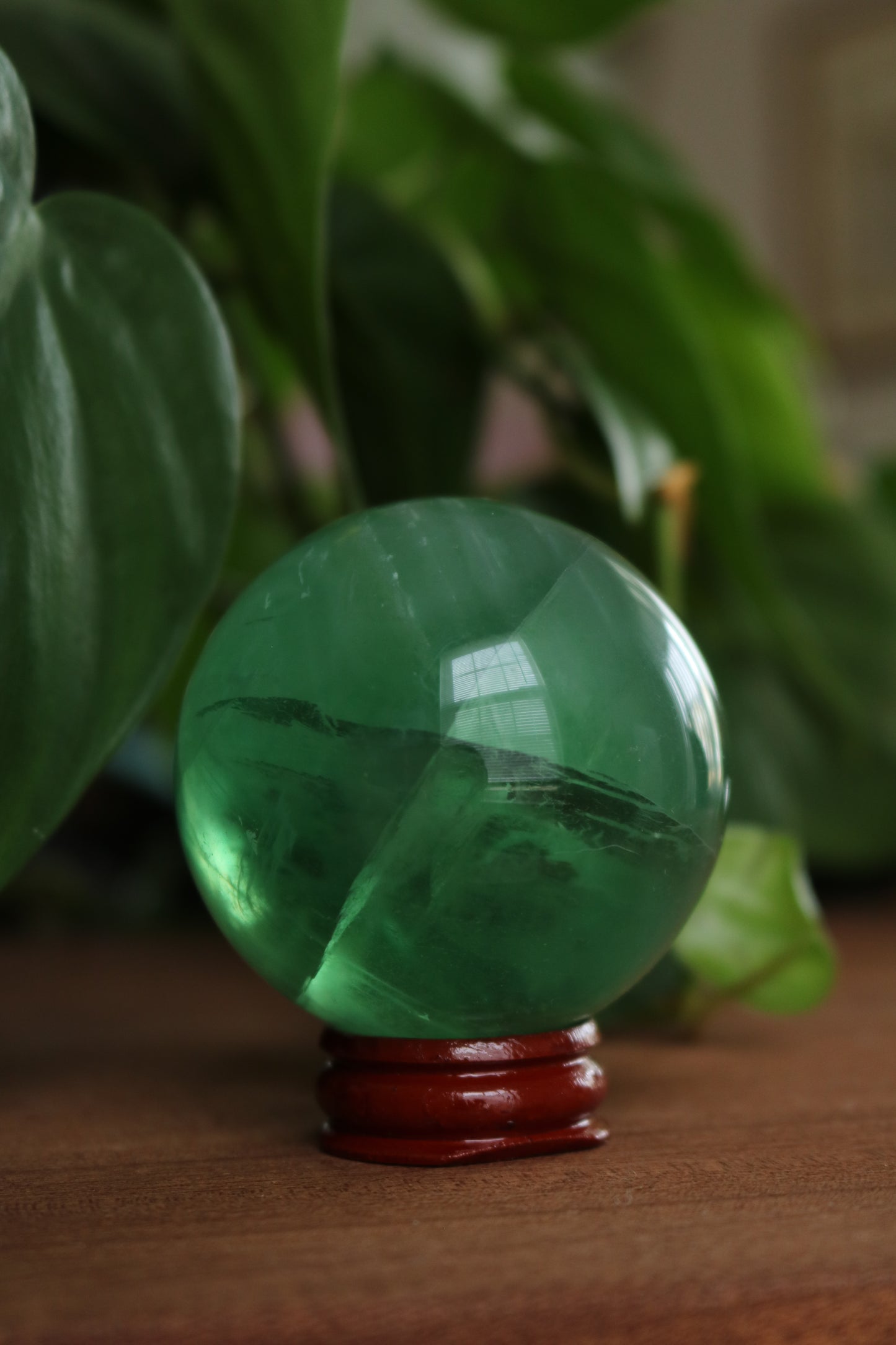 Green Fluorite Crystal Sphere