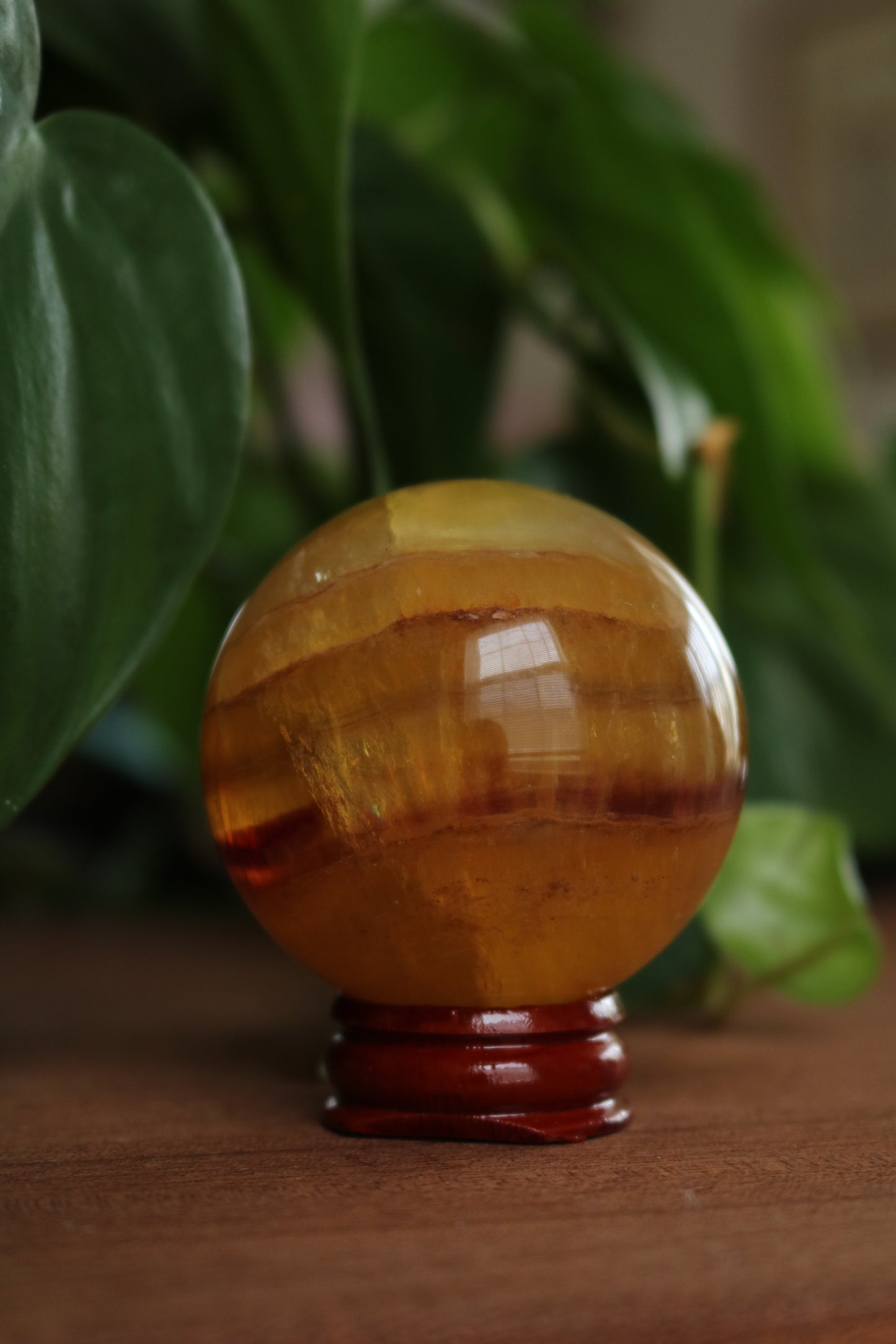 Yellow and Purple Fluorite Sphere
