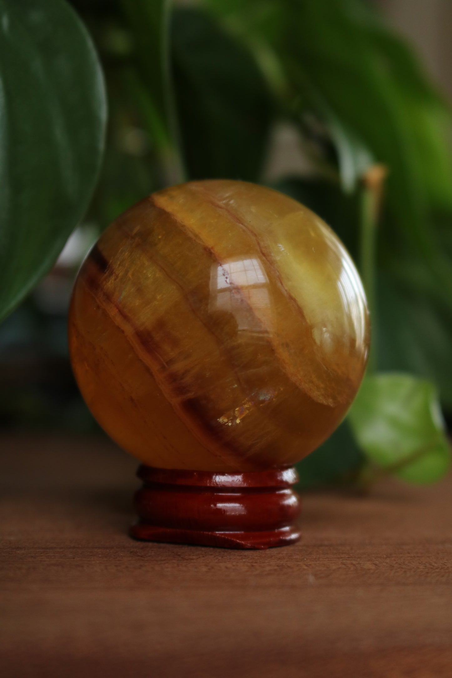 Yellow and Purple Fluorite Sphere