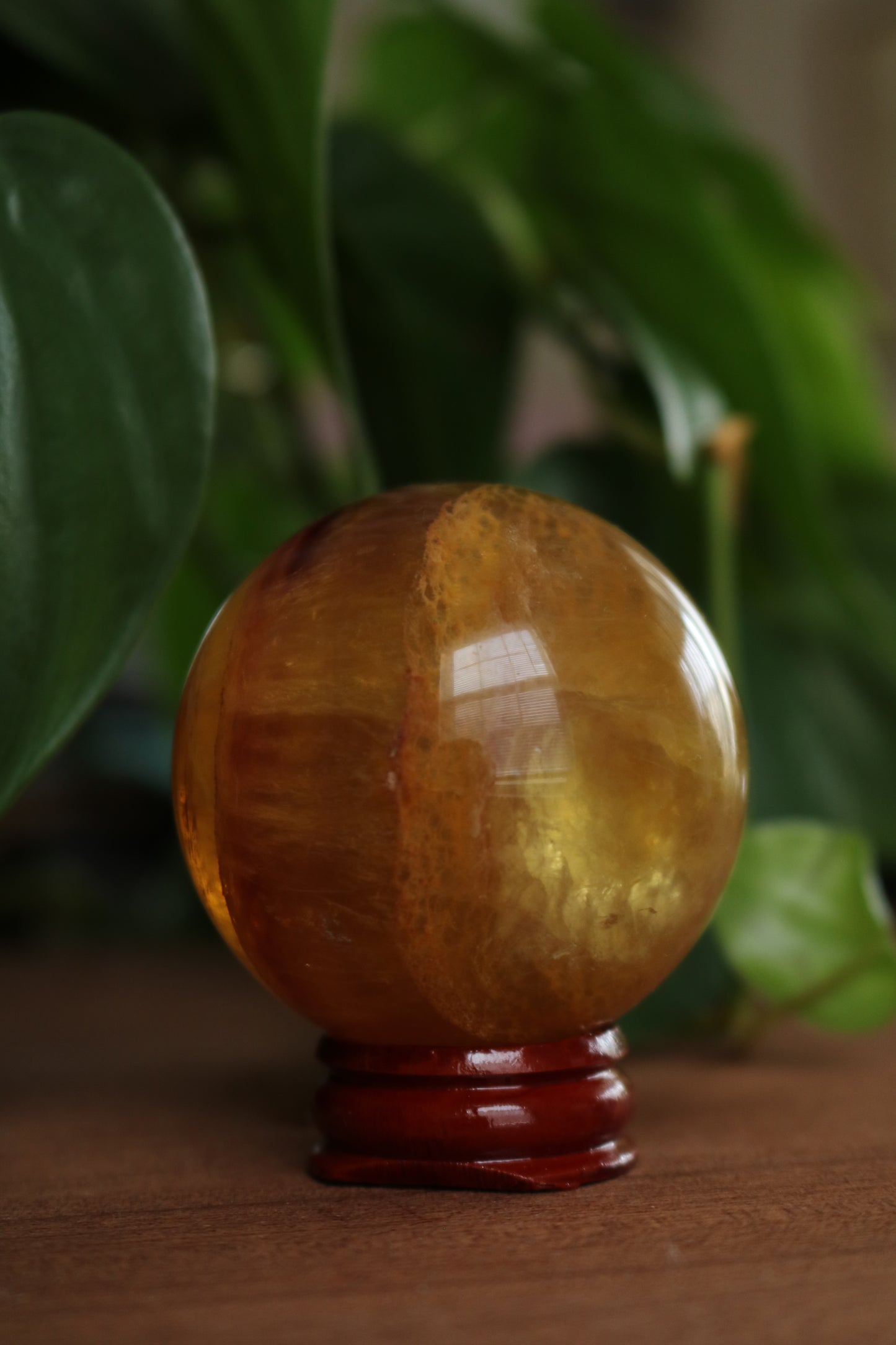 Yellow and Purple Fluorite Sphere
