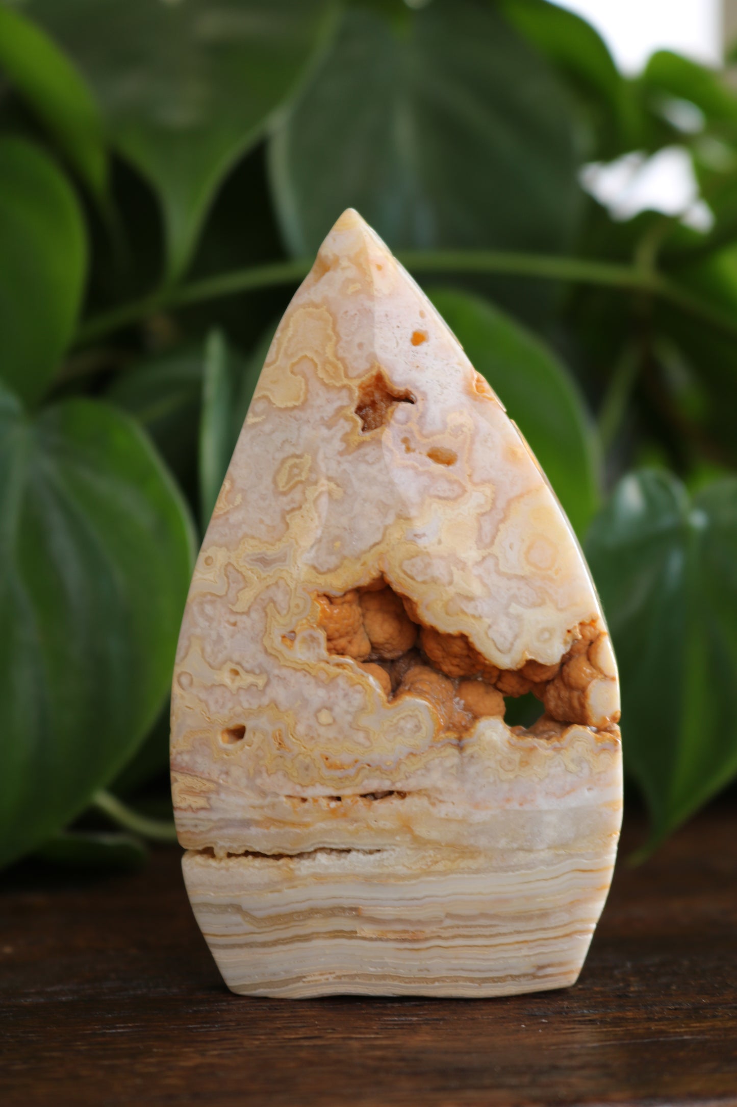 Banded Agate Flipper With Druzy