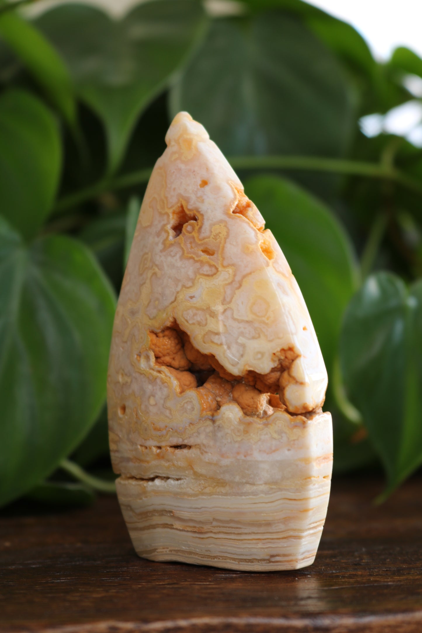 Banded Agate Flipper With Druzy