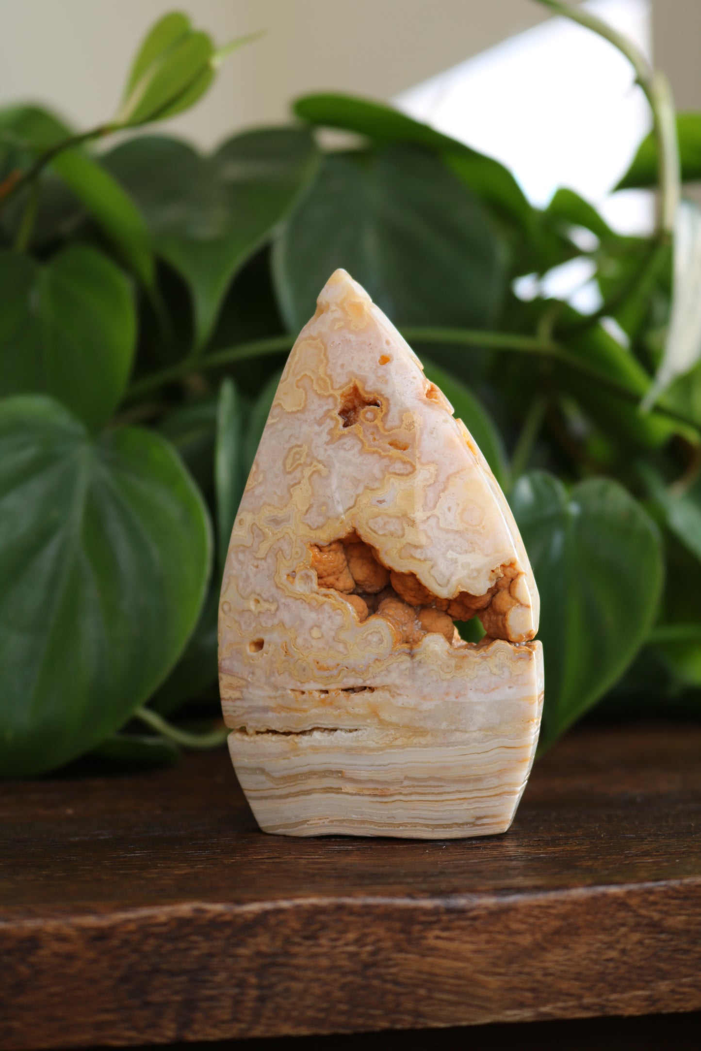 Banded Agate Flipper With Druzy