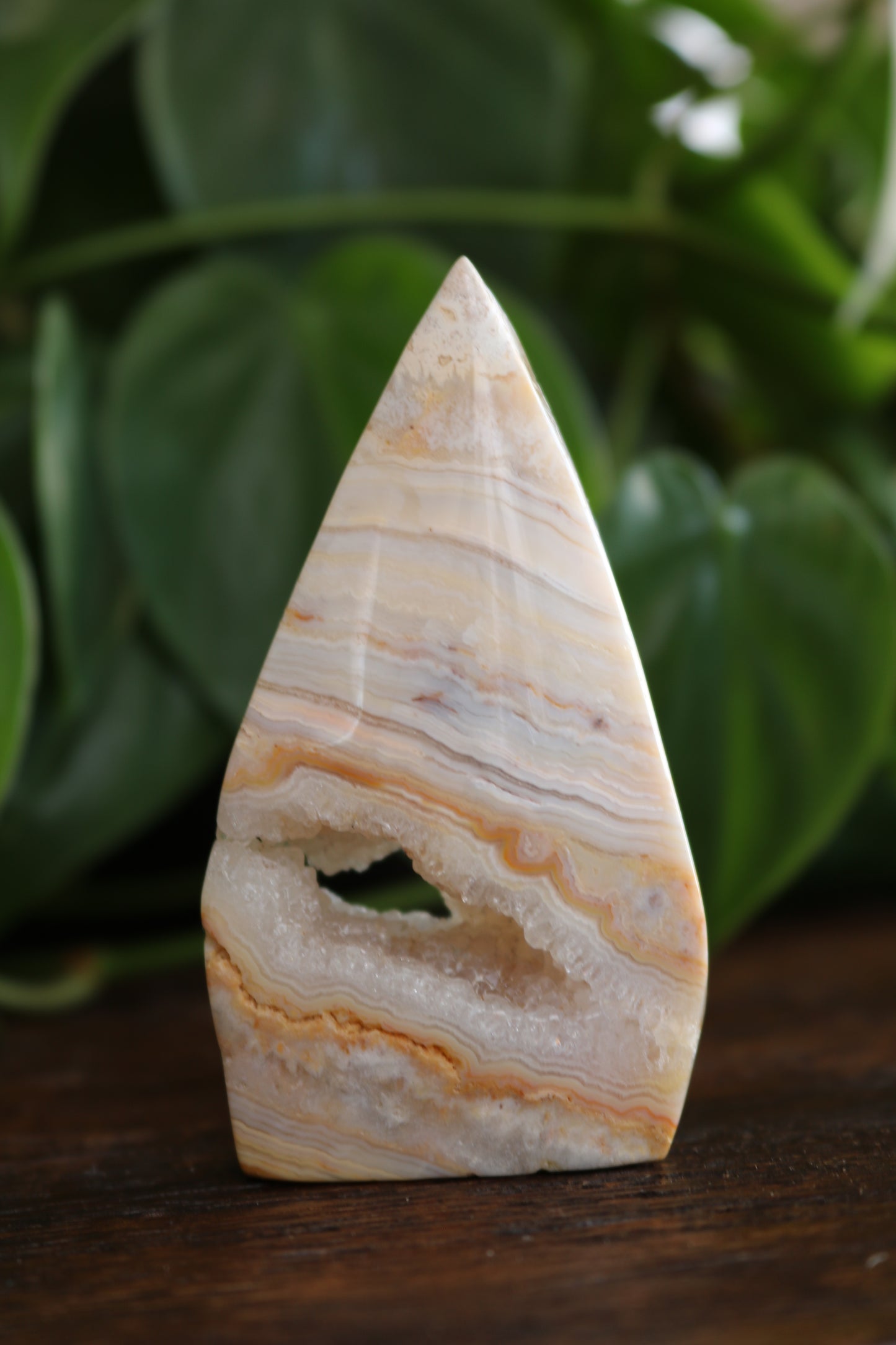 Banded Agate Flipper With Druzy