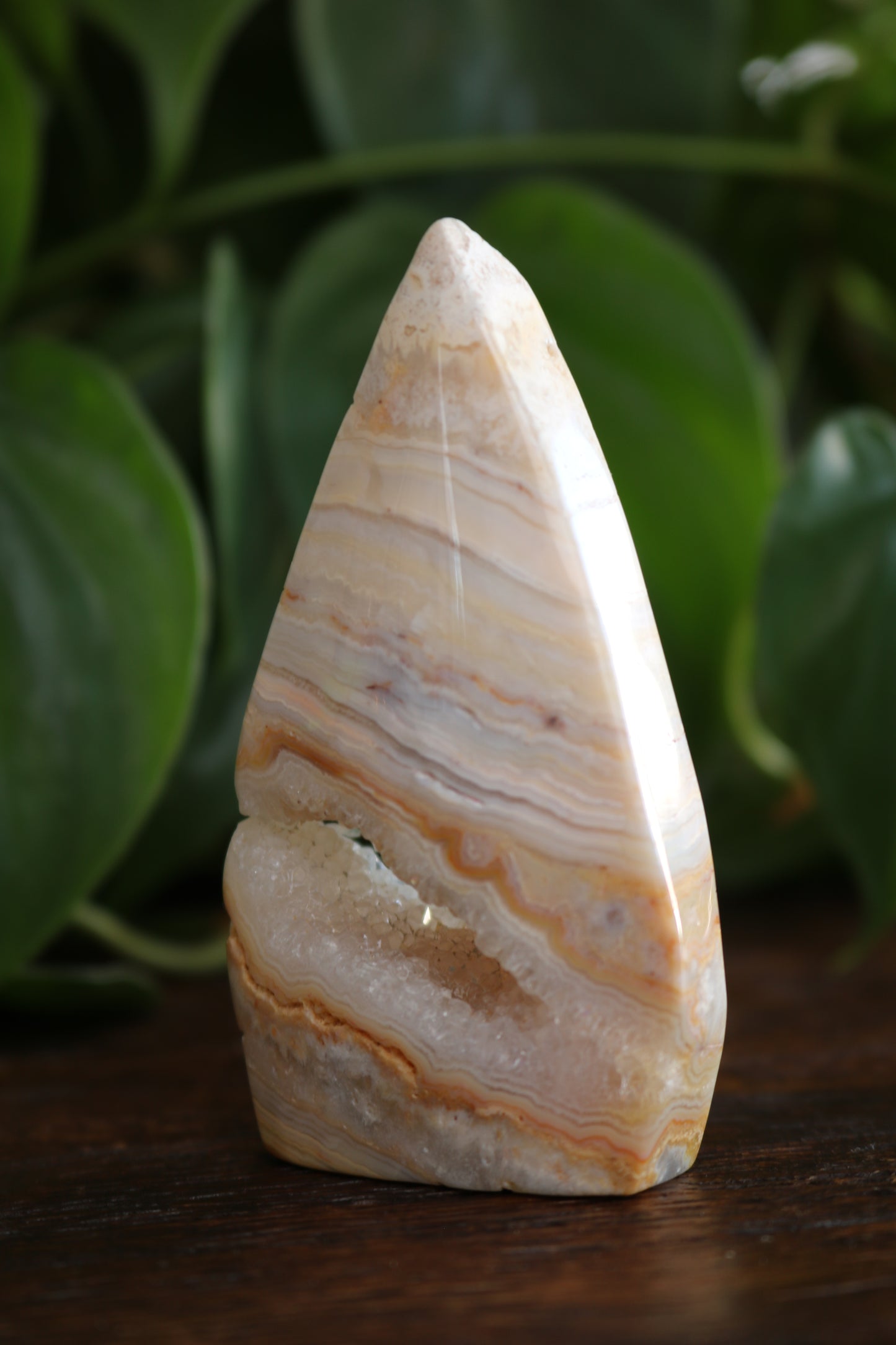 Banded Agate Flipper With Druzy