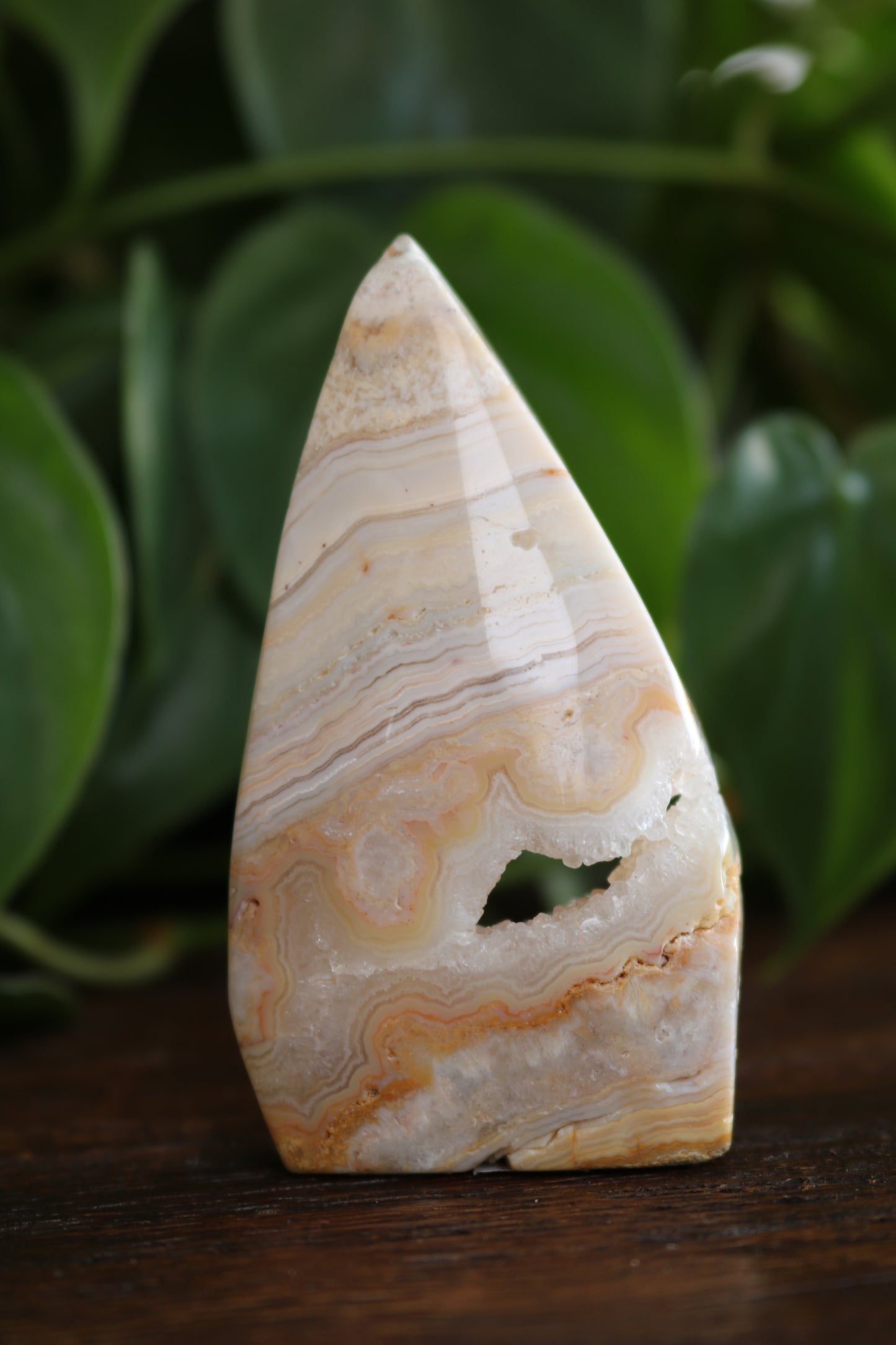 Banded Agate Flipper With Druzy