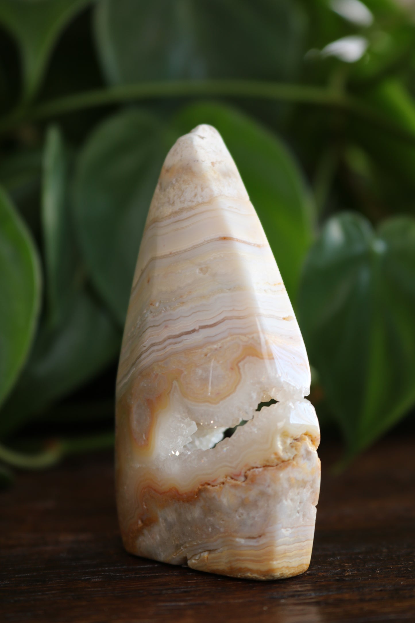 Banded Agate Flipper With Druzy