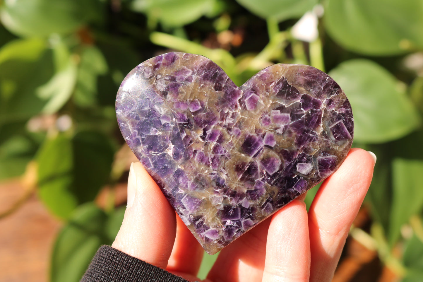 Brazilian Chevron Amethyst Heart