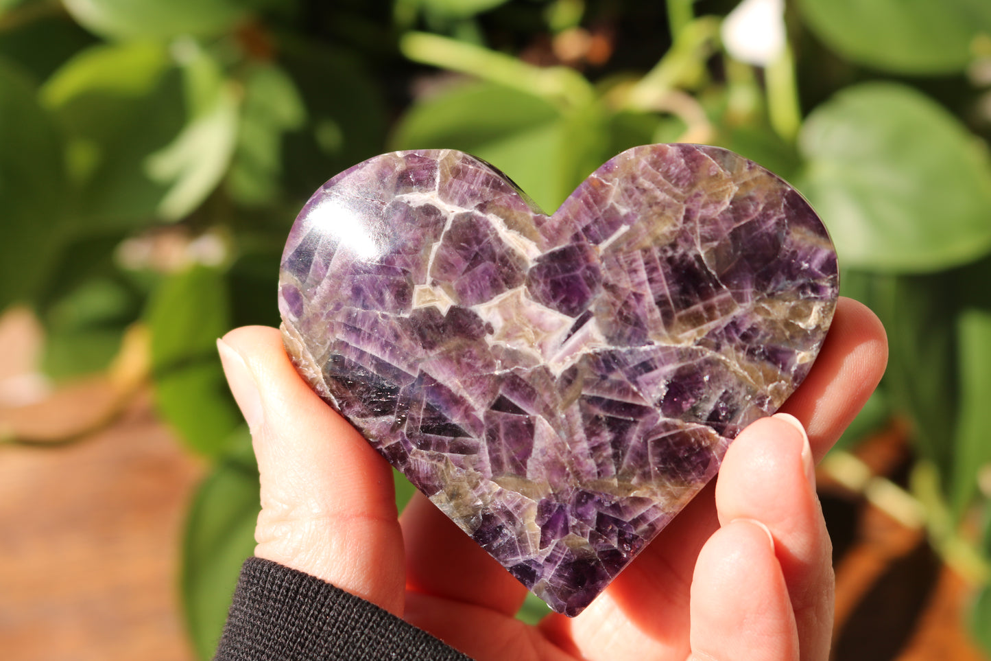 Brazilian Chevron Amethyst Heart