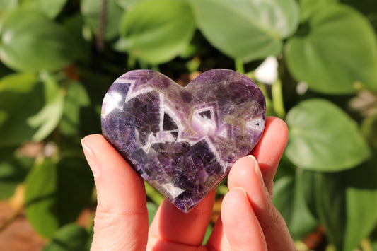 Brazilian Chevron Amethyst Heart