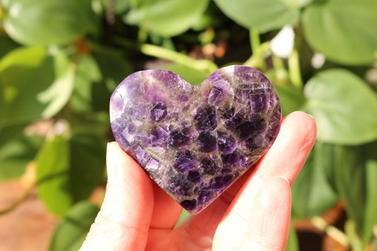 Brazilian Chevron Amethyst Heart