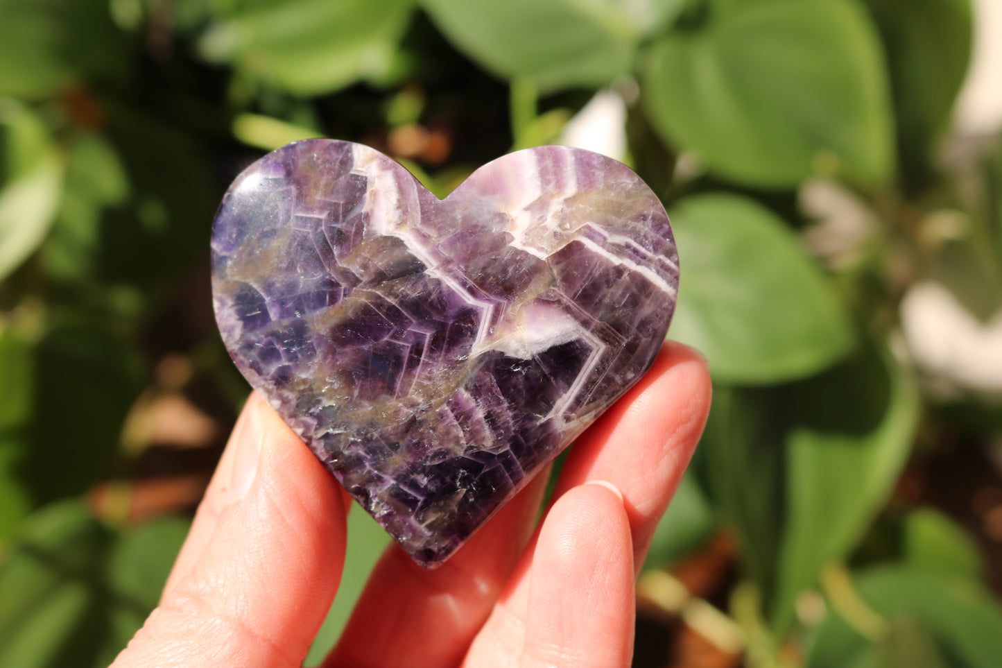 Brazilian Chevron Amethyst Heart