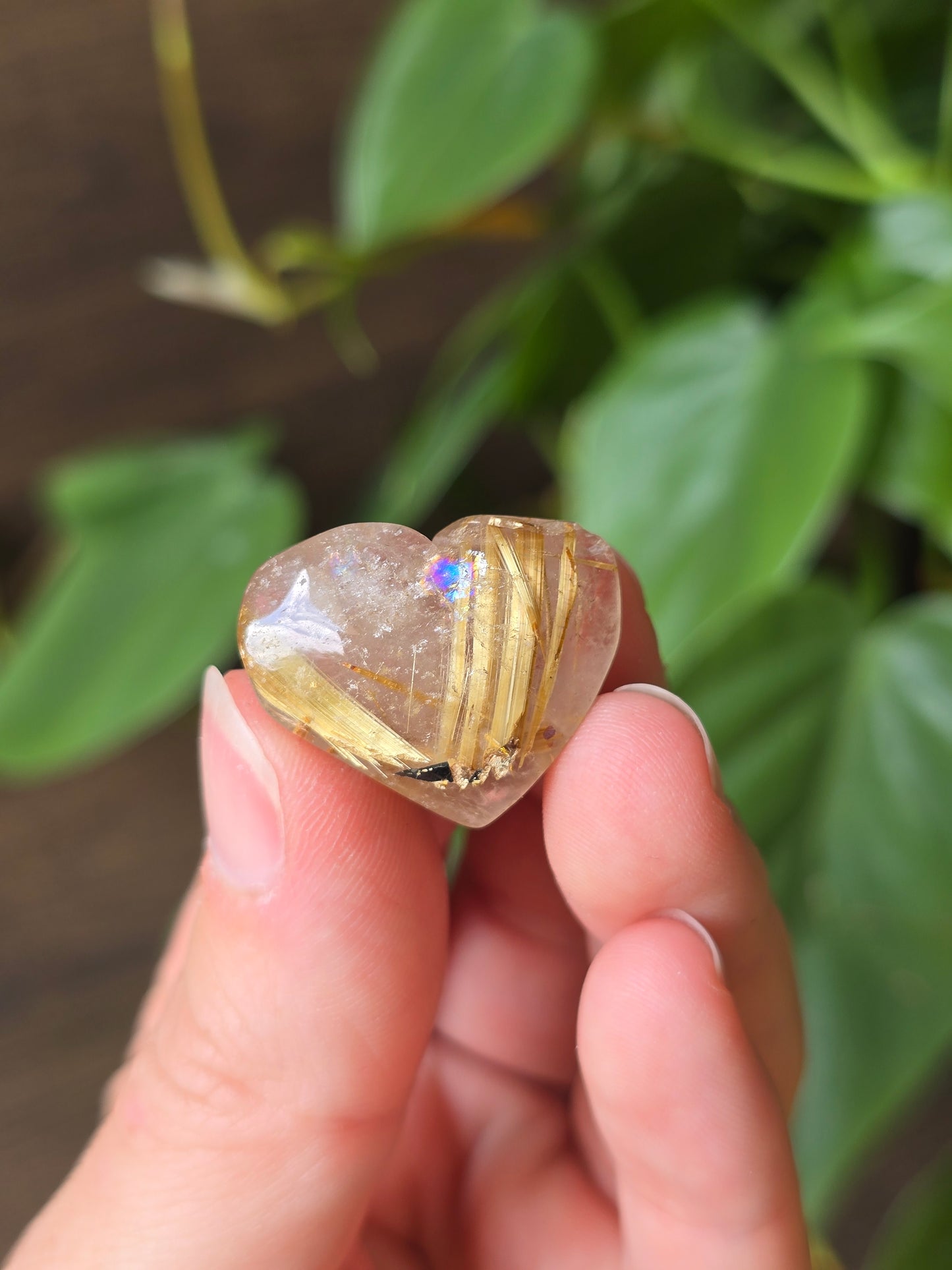 Golden Rutilated Quartz Heart
