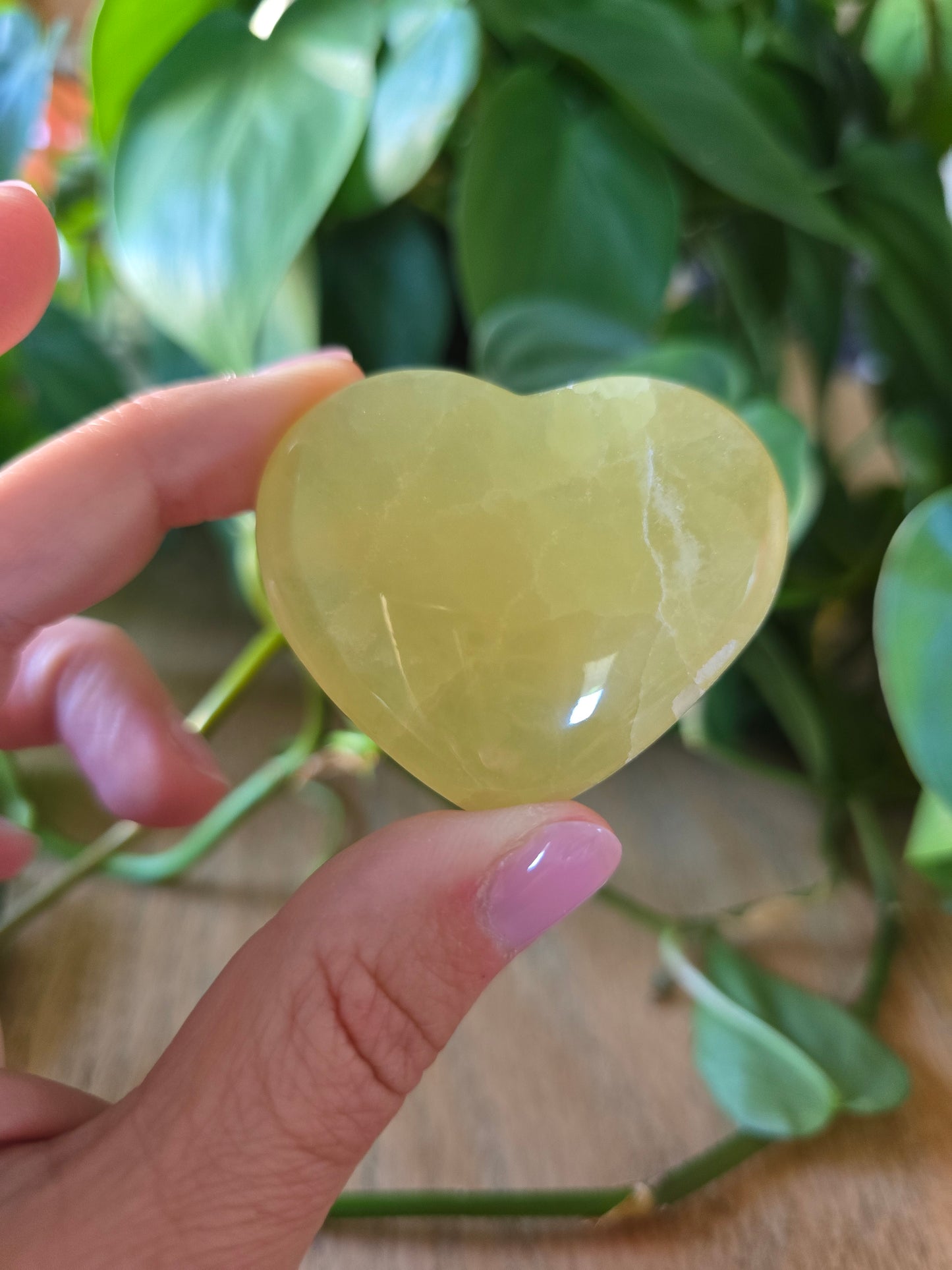 Lemon Calcite Heart