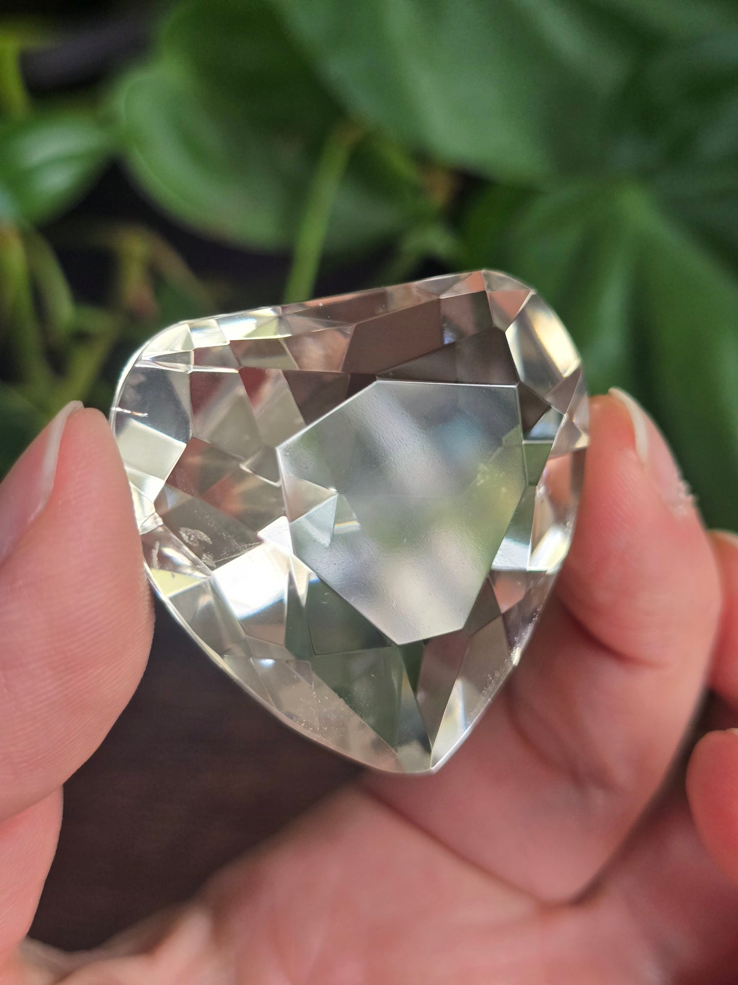 Pale Citrine Heart Faceted Quartz