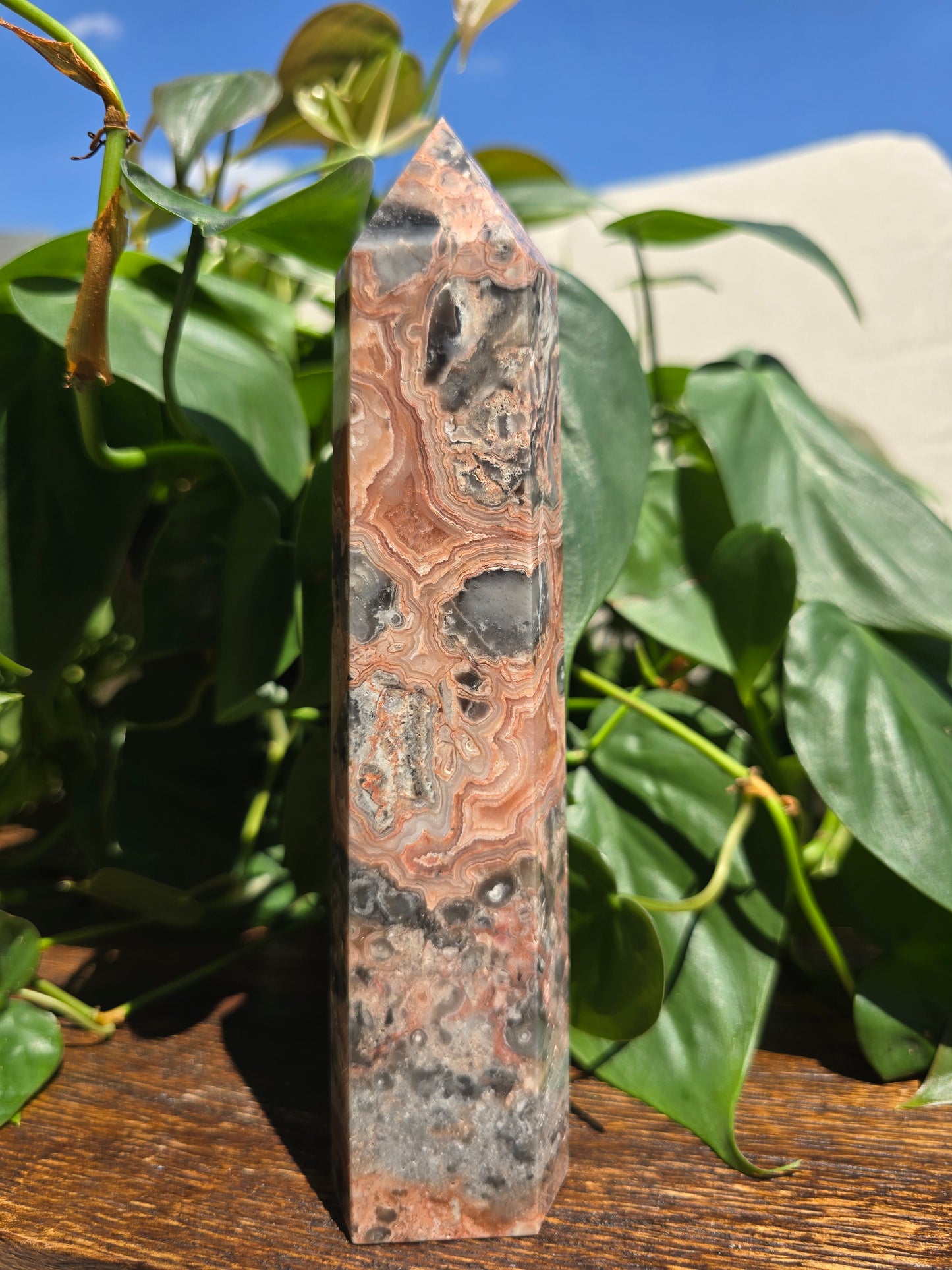 Pink Mexican Crazy Lace Agate Tower