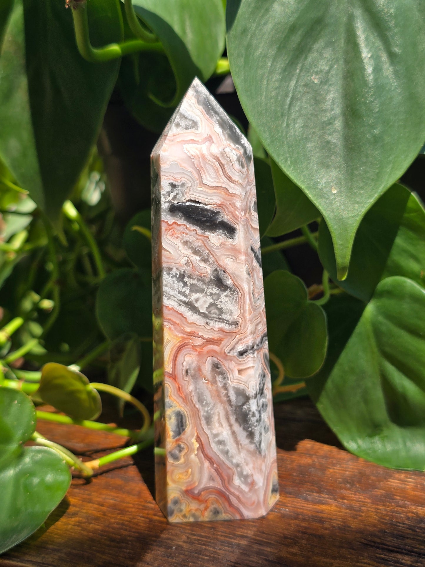 Pink Mexican Crazy Lace Agate Tower