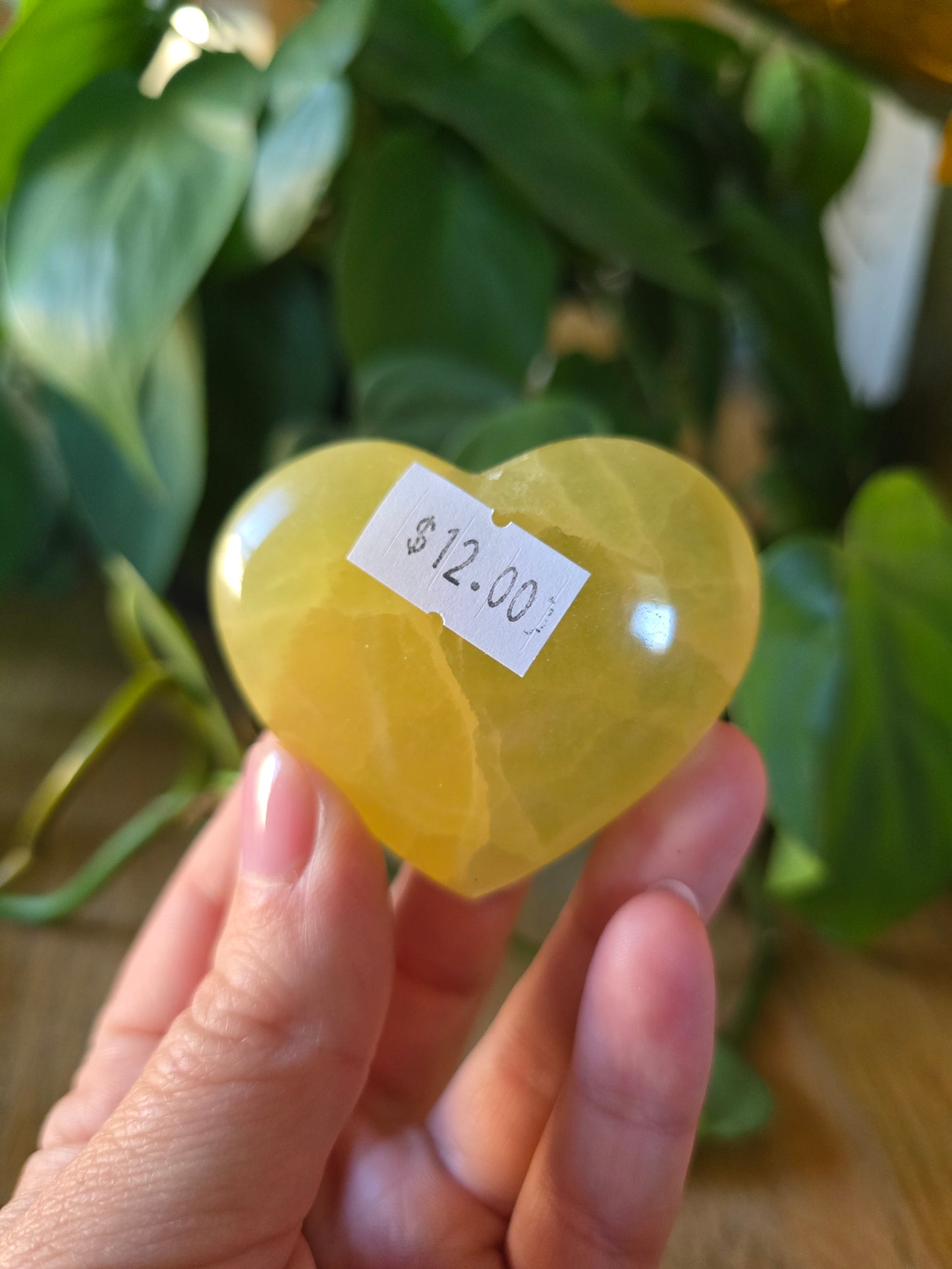 Lemon Calcite Heart