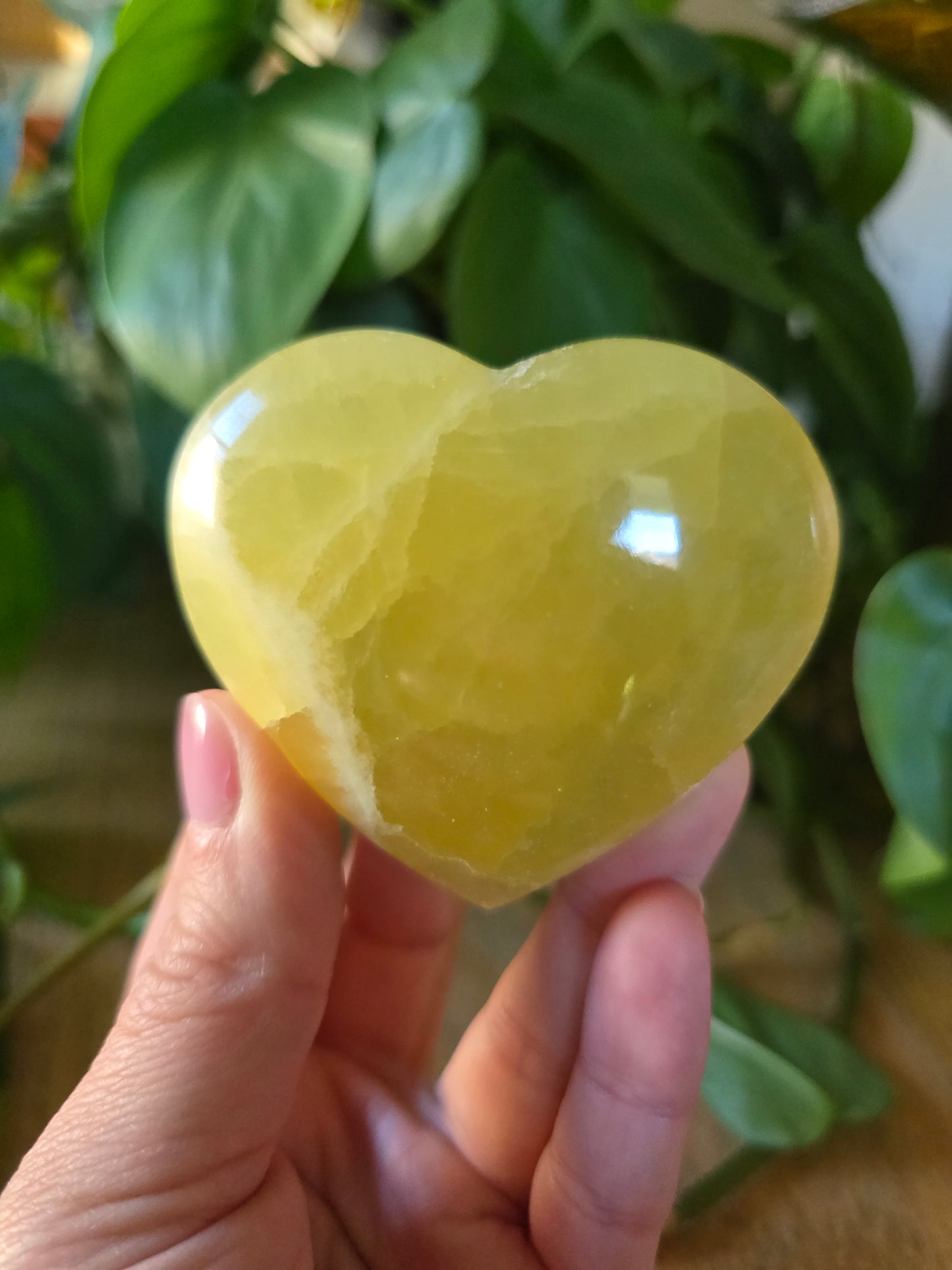 Lemon Calcite Heart