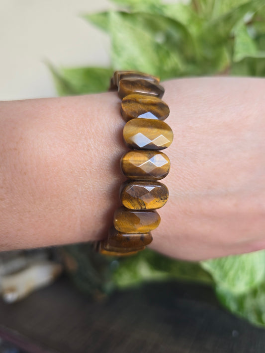 Tiger's Eye Faceted Stretch Bracelet