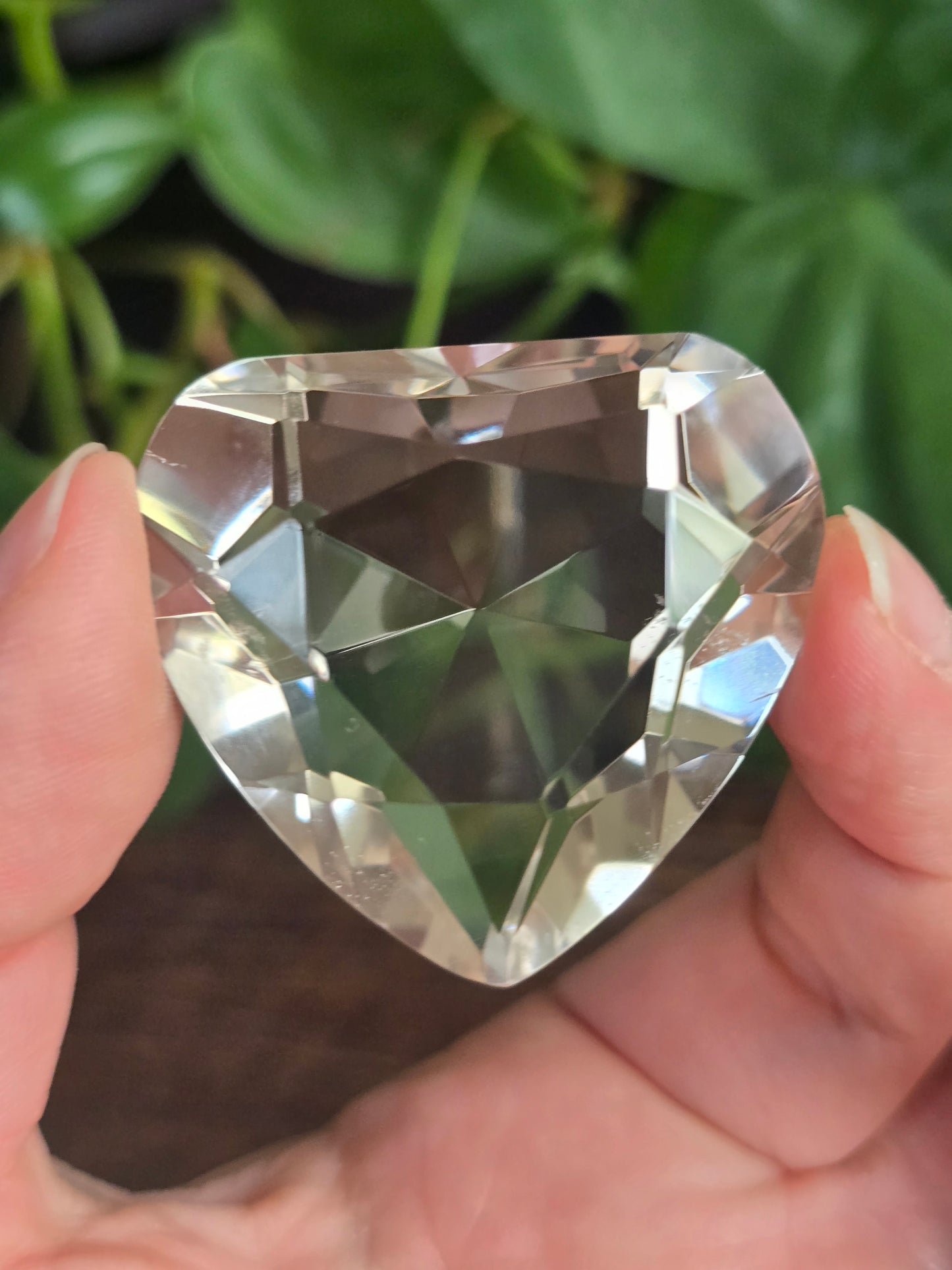 Pale Citrine Heart Faceted Quartz