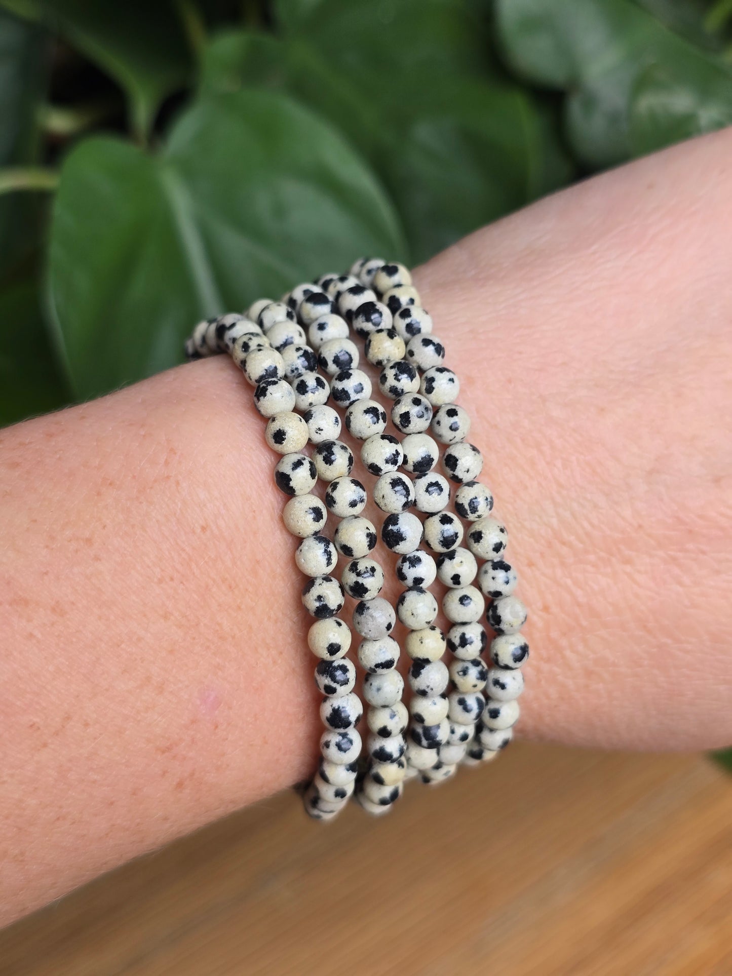 Dalmatian Stone Stretch Bracelet