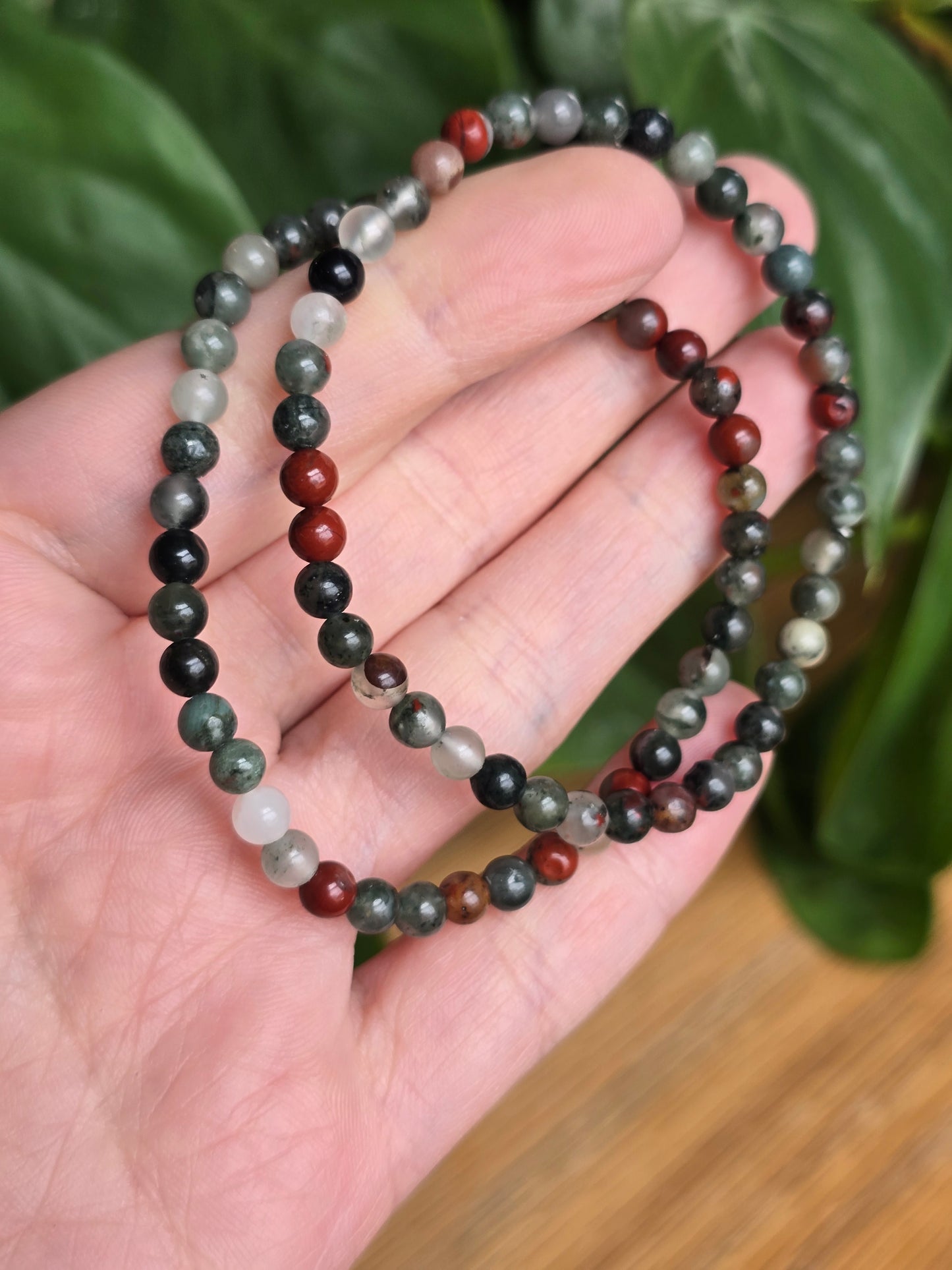 African Bloodstone Stretch Bracelet