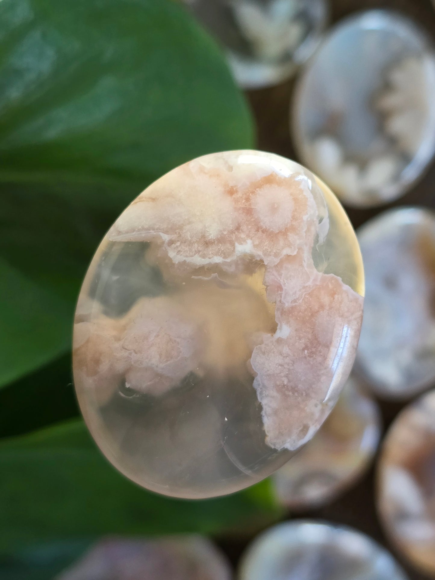 Flower Agate Worry Stone