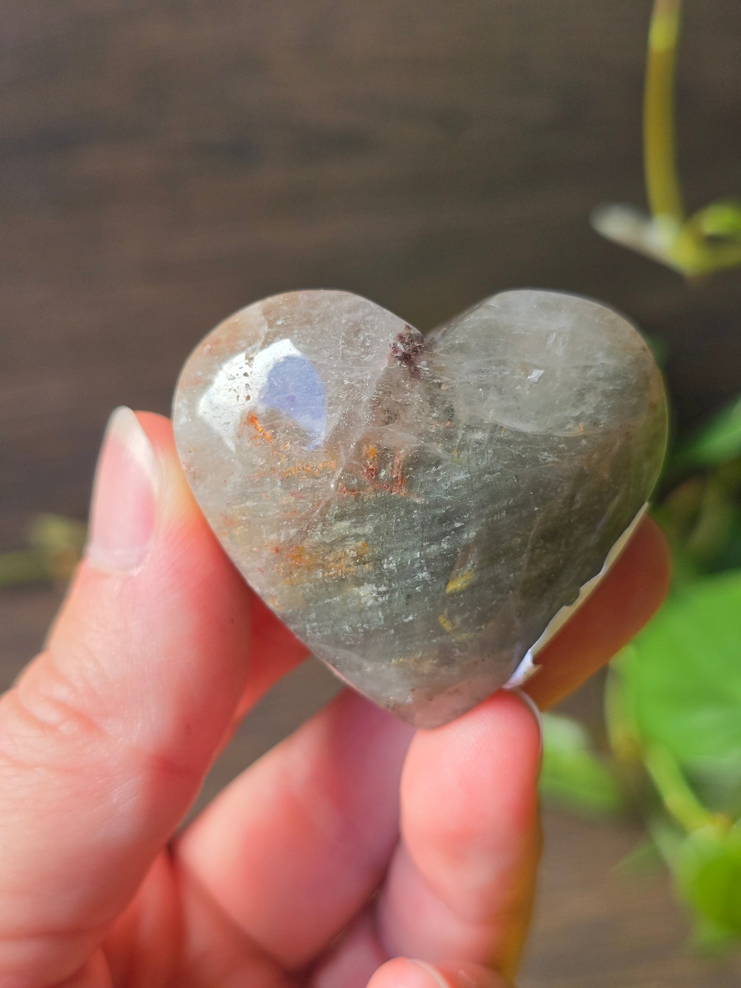 Garden Quartz (Lodolite) Heart