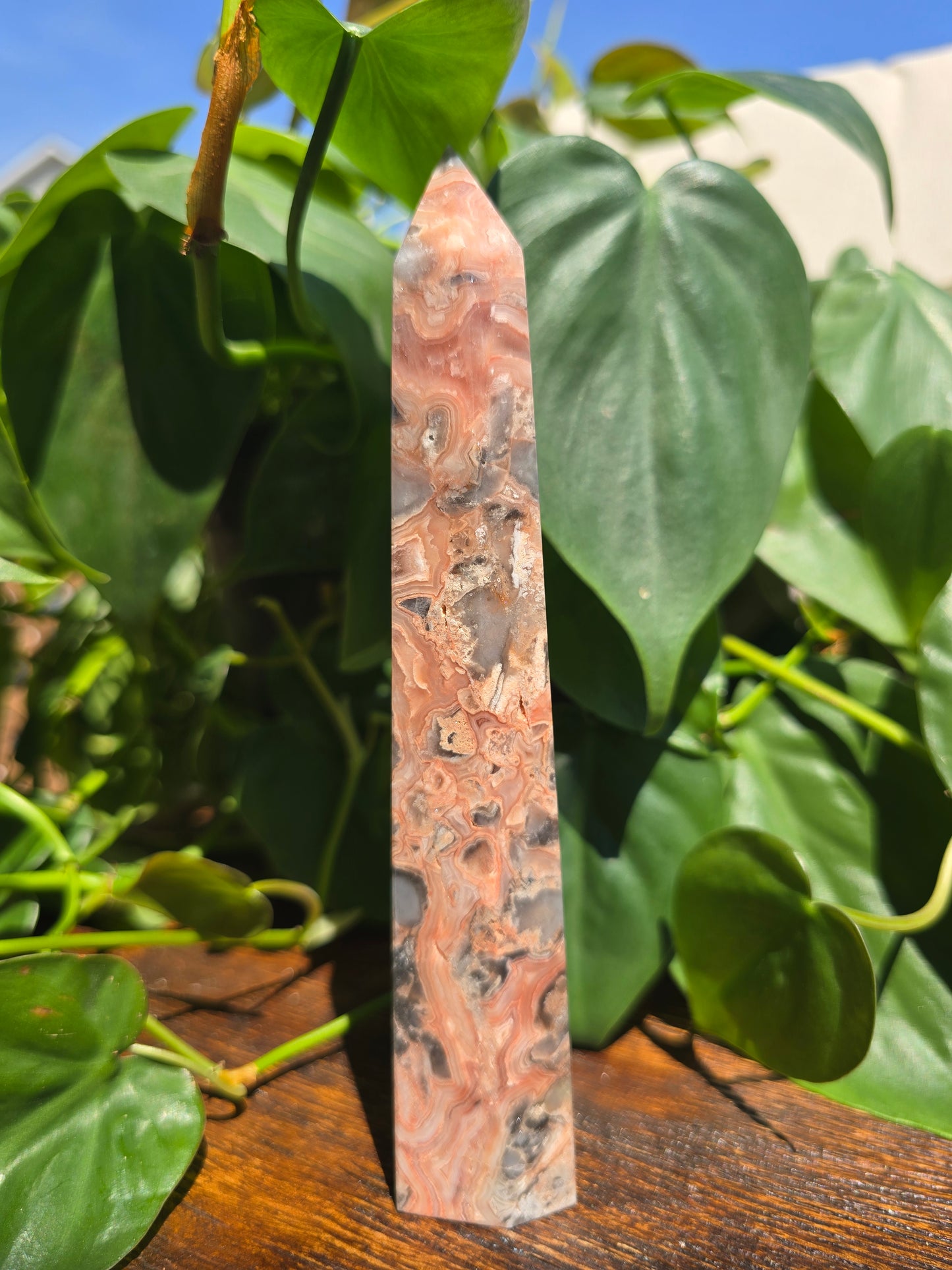 Pink Mexican Crazy Lace Agate Tower