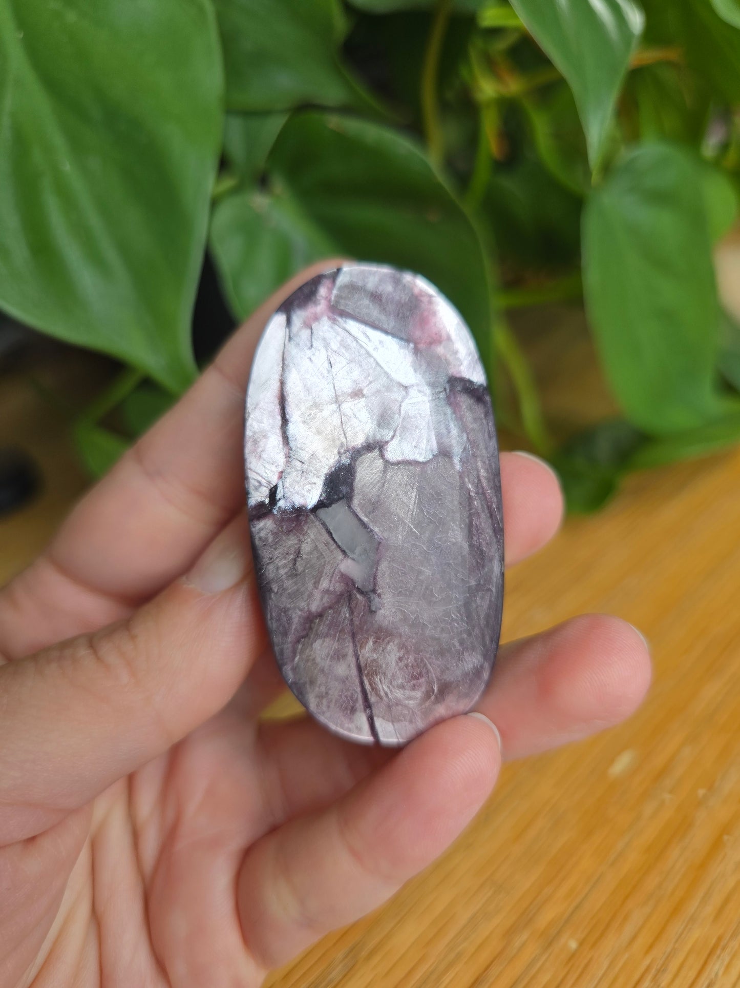 Purple Mica Palm Stone