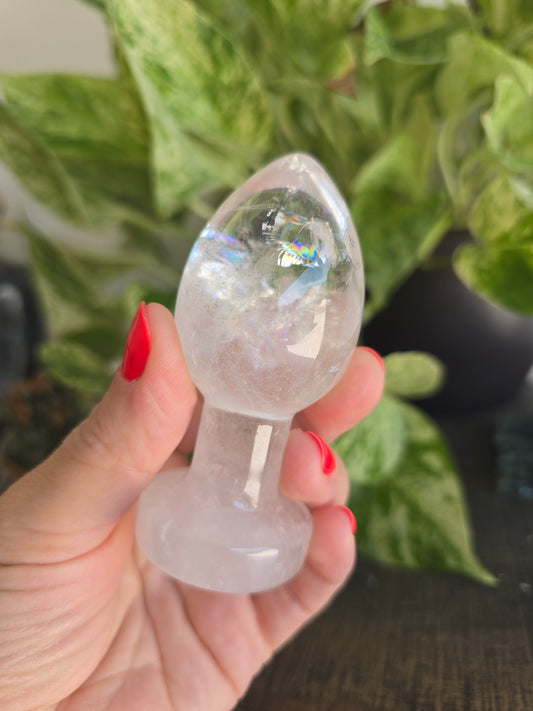 Rainbow Clear Quartz Rectal Dilator Anal Plug