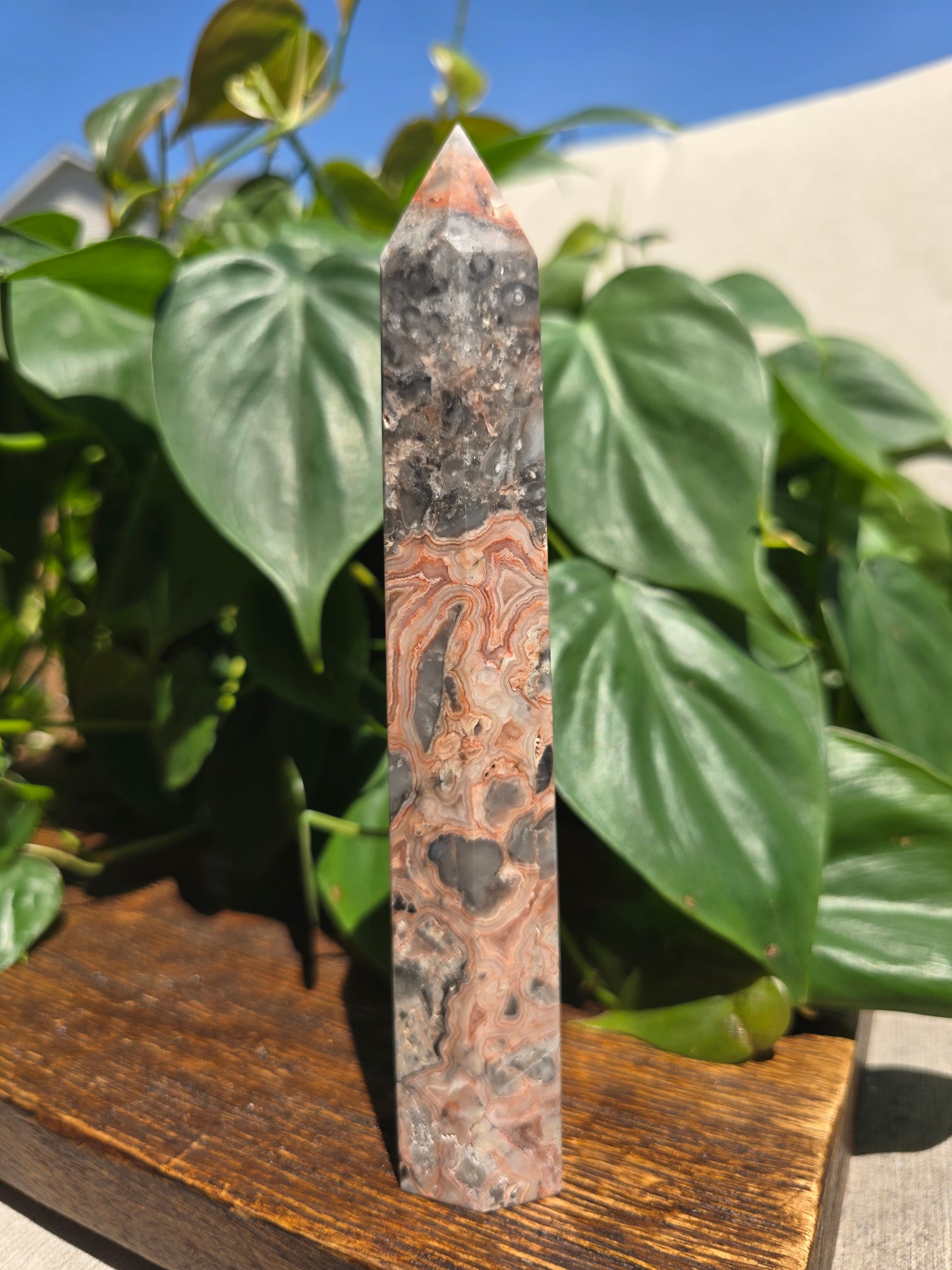 Pink Mexican Crazy Lace Agate Tower