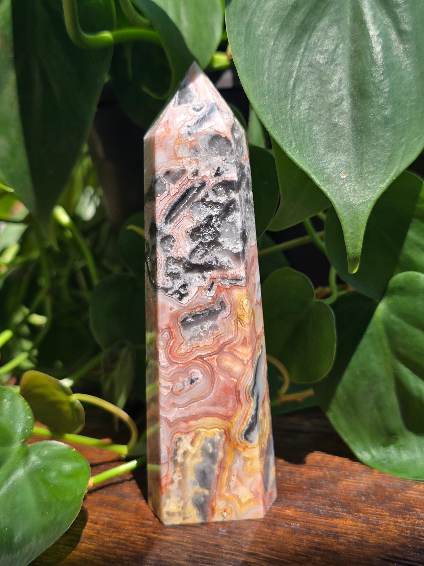Pink Mexican Crazy Lace Agate Tower