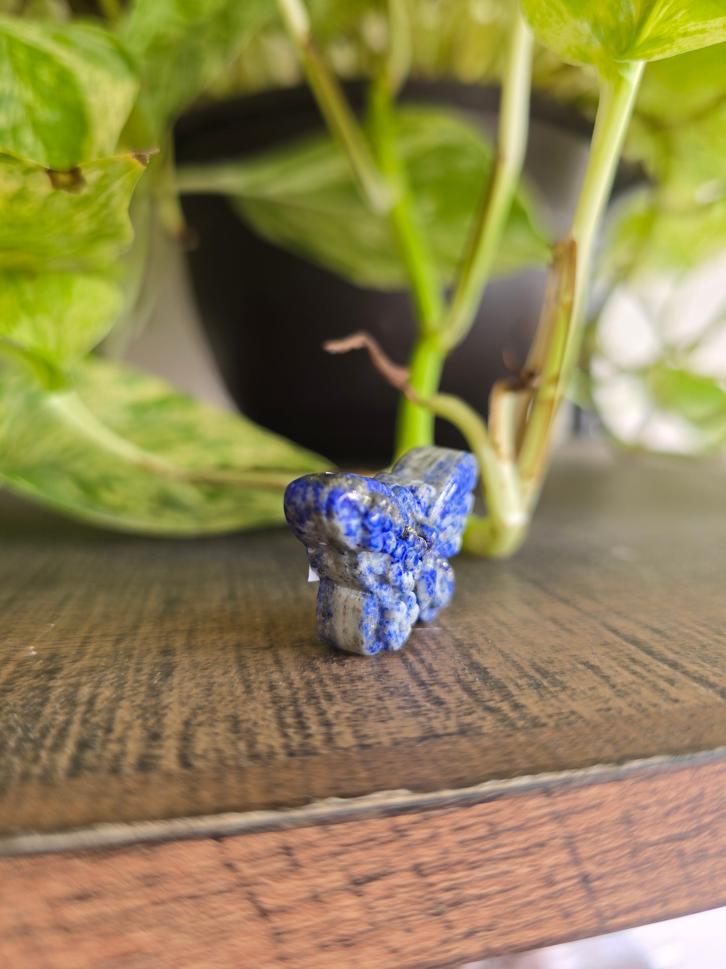 Lapis Lazuli Flower Butterfly Carving