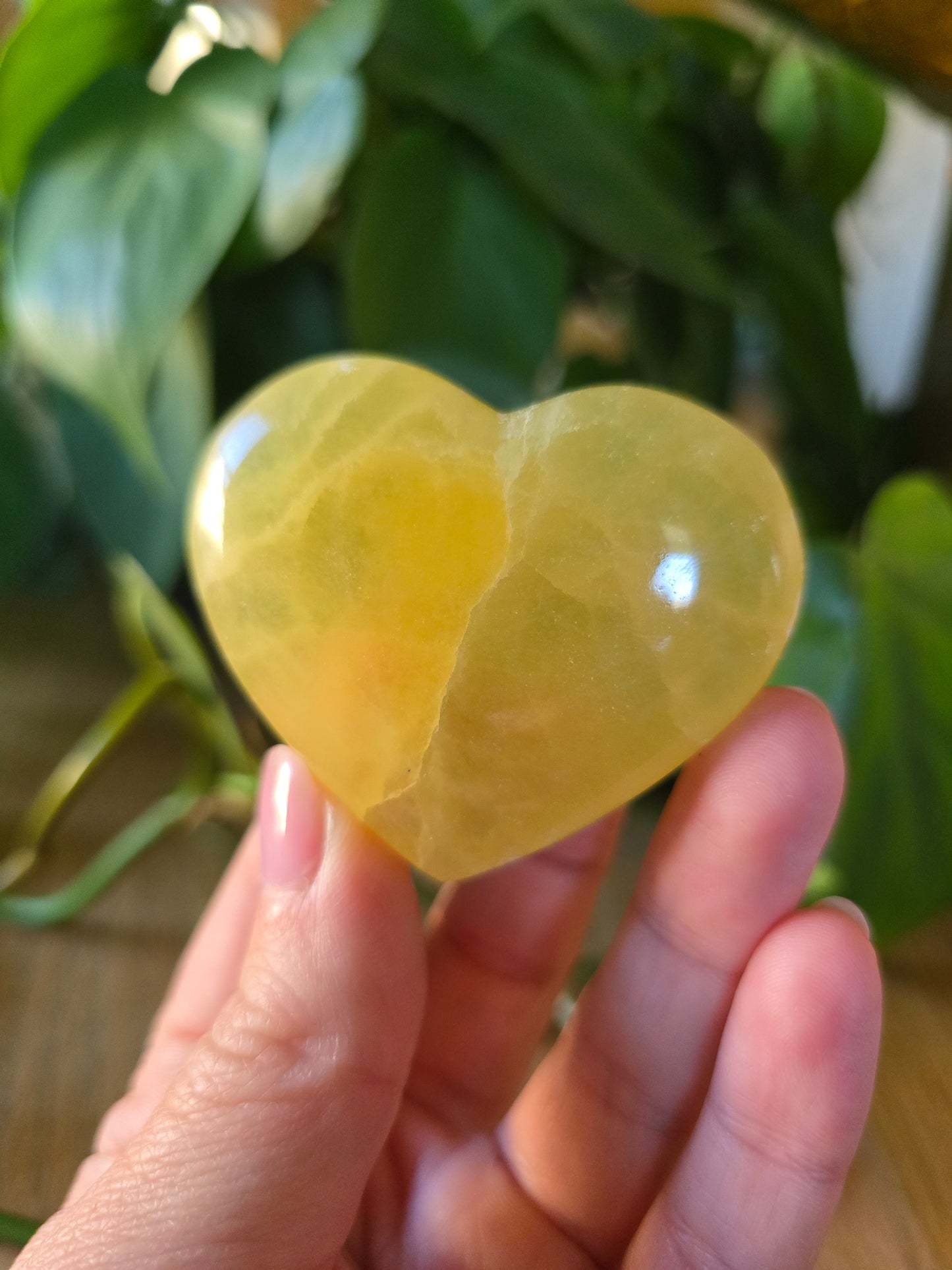 Lemon Calcite Heart