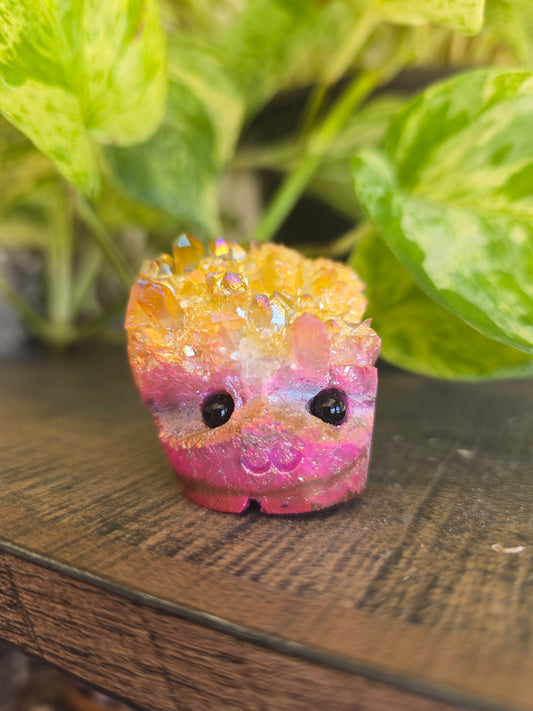 Aura Quartz Crystal Pet Rock