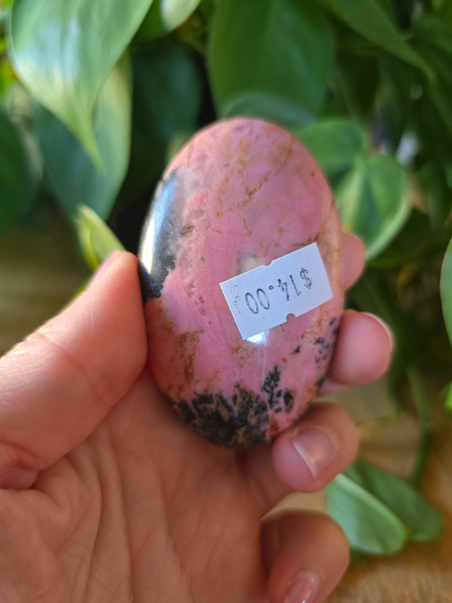 Rhodonite Palm Stone