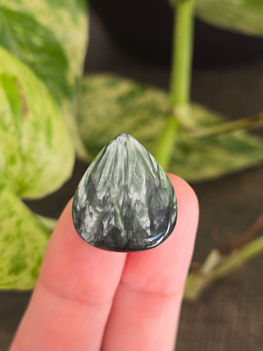 Seraphinite Tear Drop Cabochon