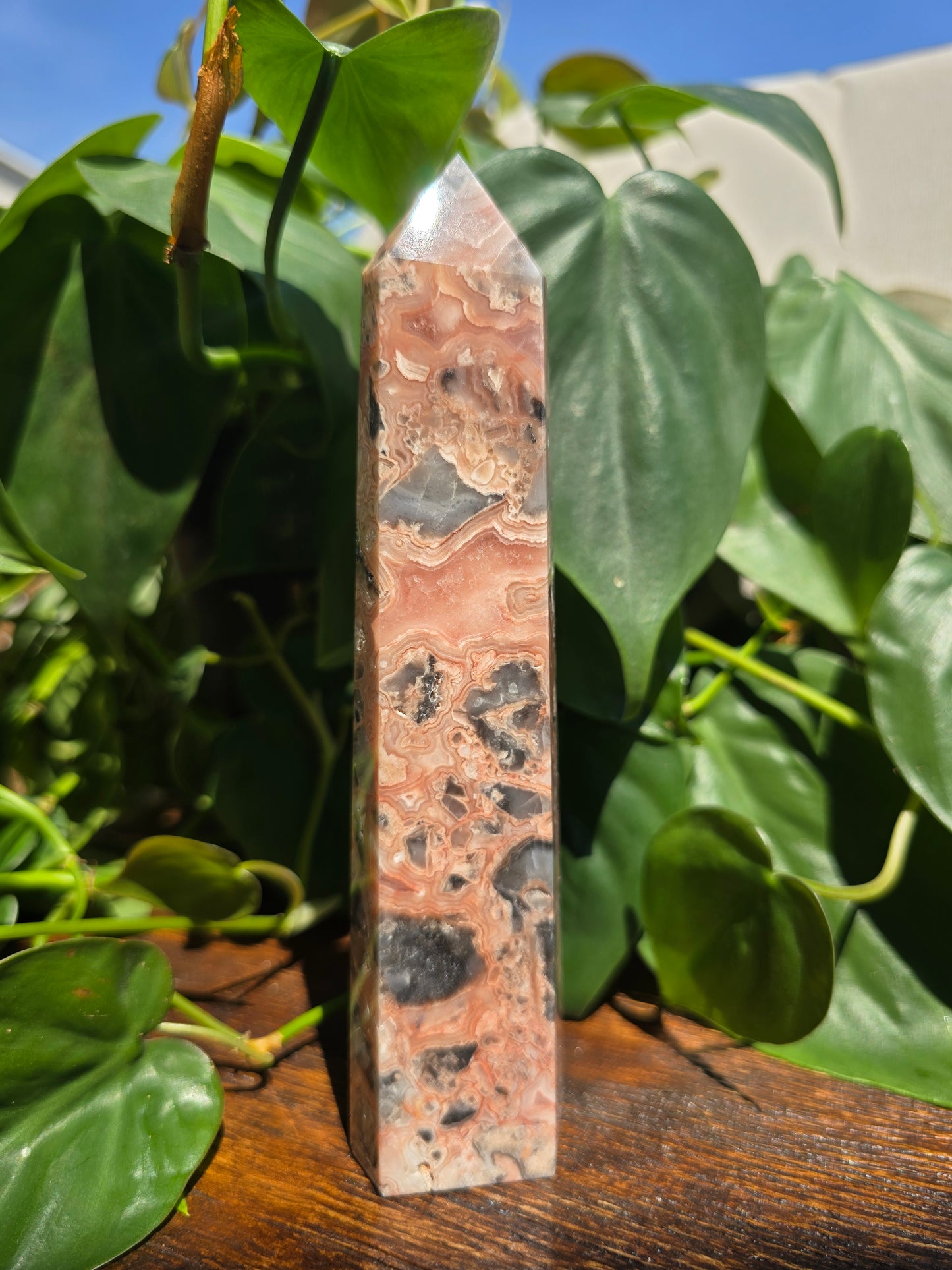 Pink Mexican Crazy Lace Agate Tower