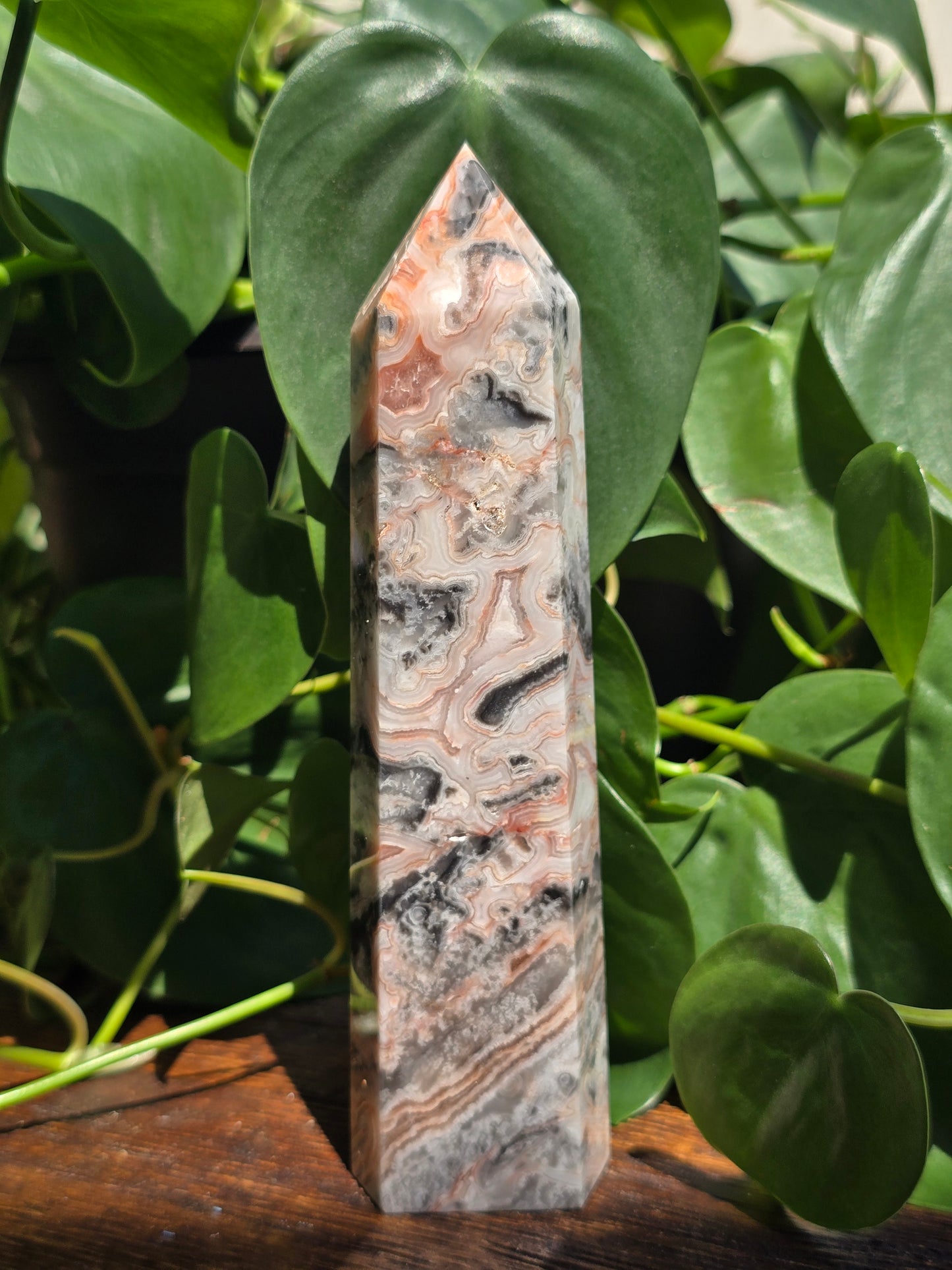 Pink Mexican Crazy Lace Agate Tower