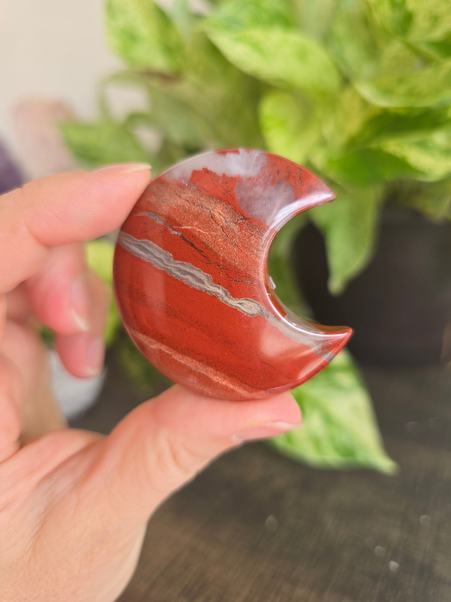 Red Jasper Crescent Moon