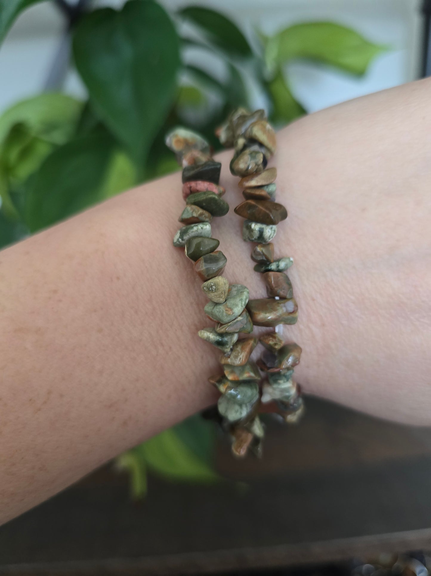 Rainforest Jasper Chip Bracelet